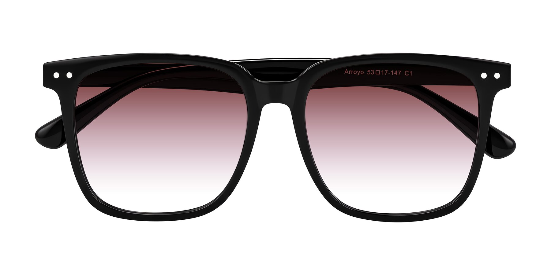 Folded Front of Arroyo in Black with Garnet Gradient Lenses
