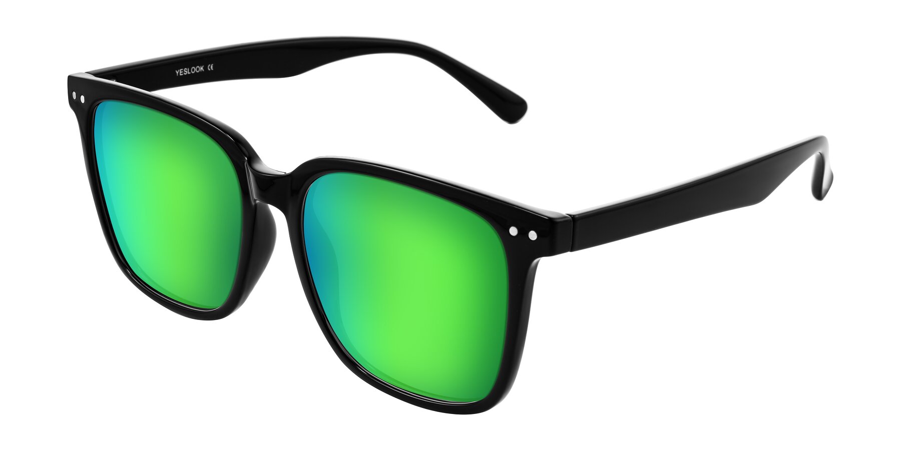 Angle of Arroyo in Black with Green Mirrored Lenses