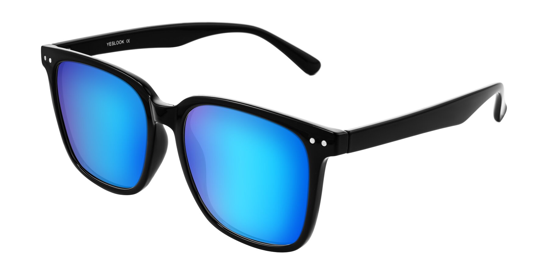 Angle of Arroyo in Black with Blue Mirrored Lenses