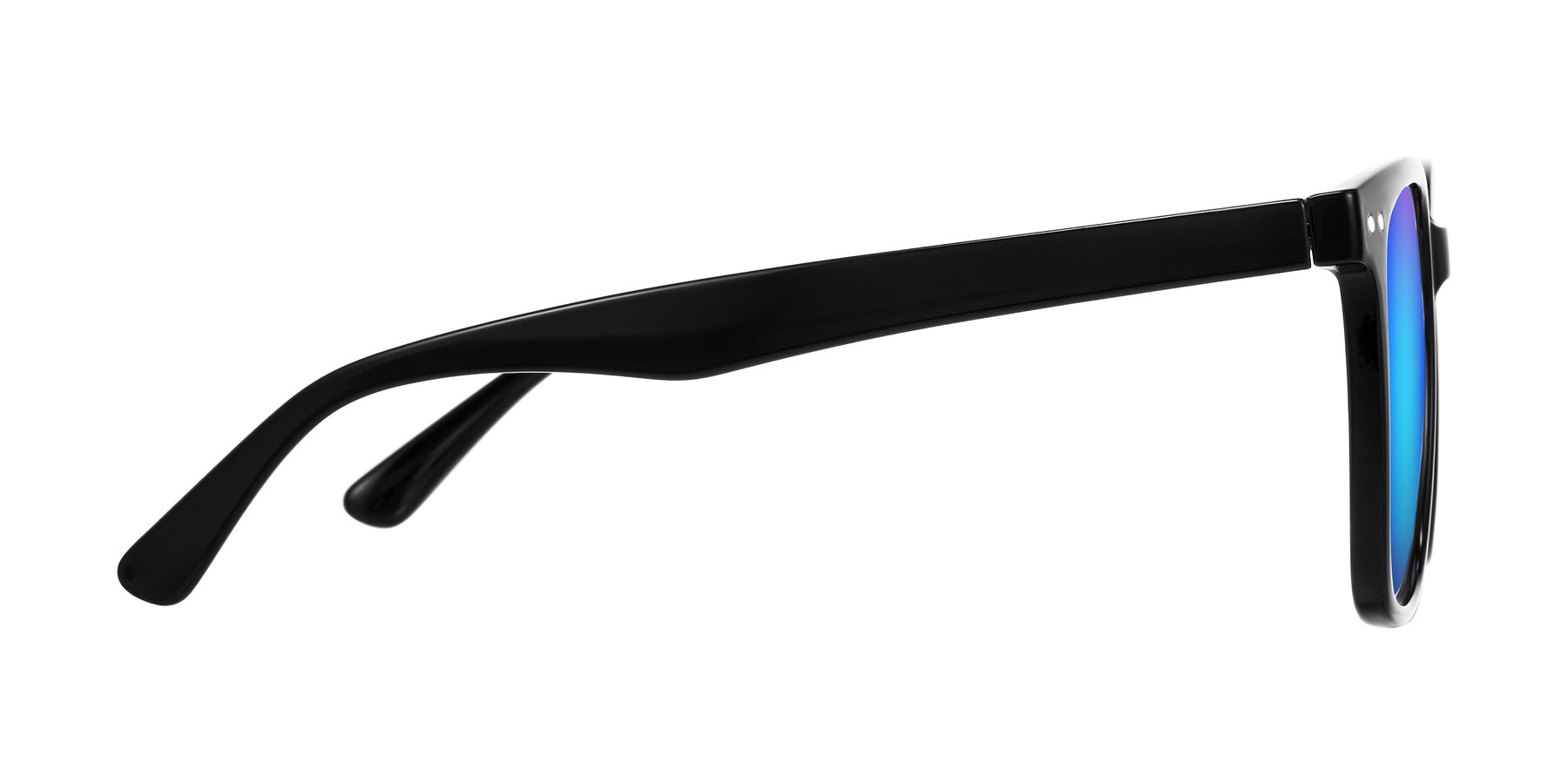 Side of Arroyo in Black with Blue Mirrored Lenses