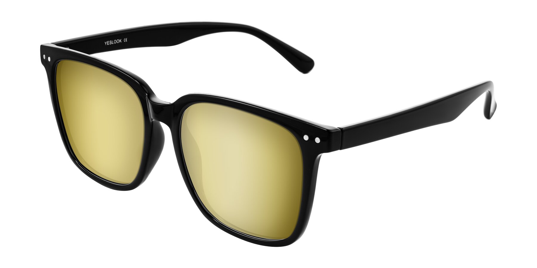 Angle of Arroyo in Black with Gold Mirrored Lenses