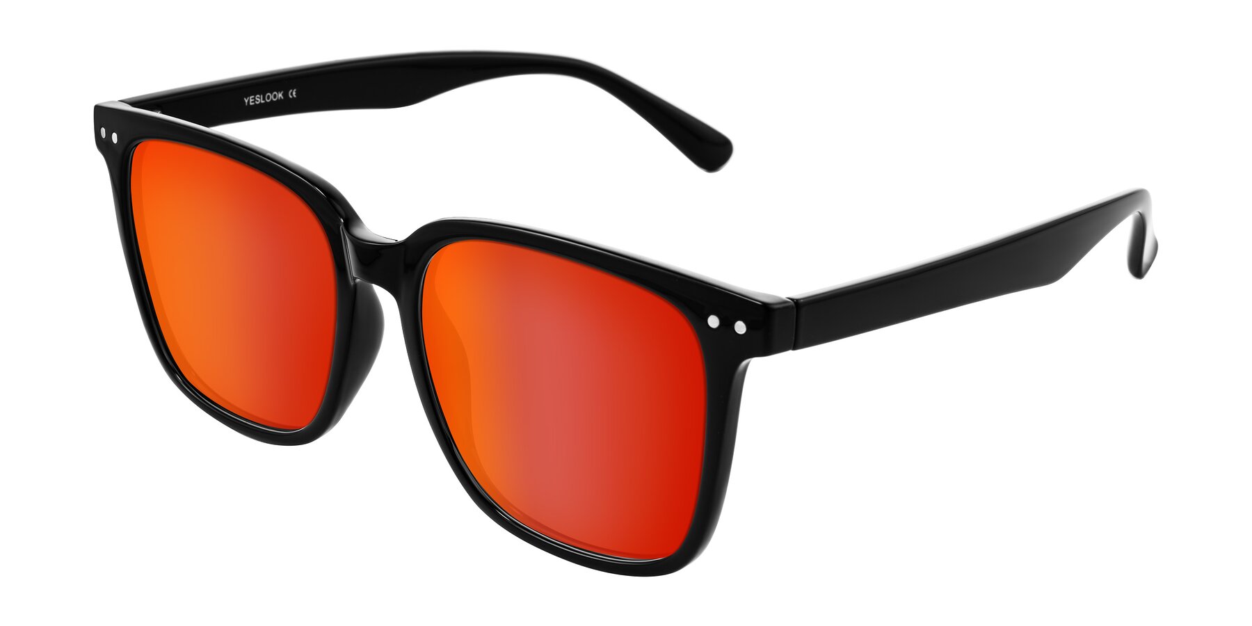 Angle of Arroyo in Black with Red Gold Mirrored Lenses