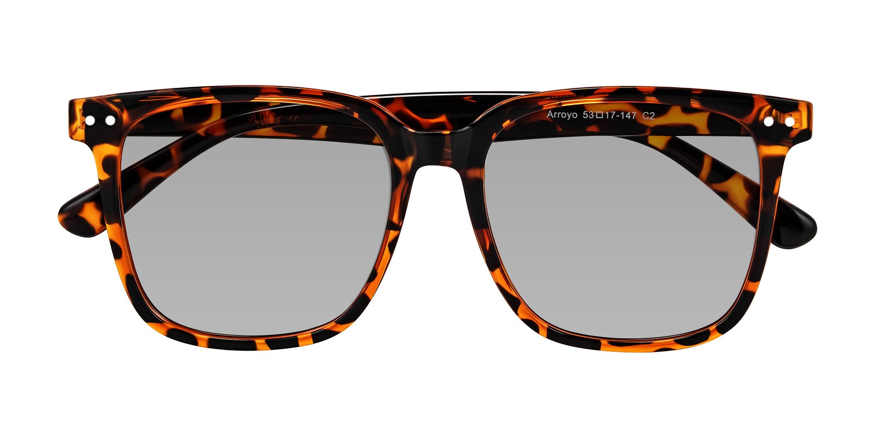 Folded Front of Arroyo in Tortoise with Light Gray Tinted Lenses