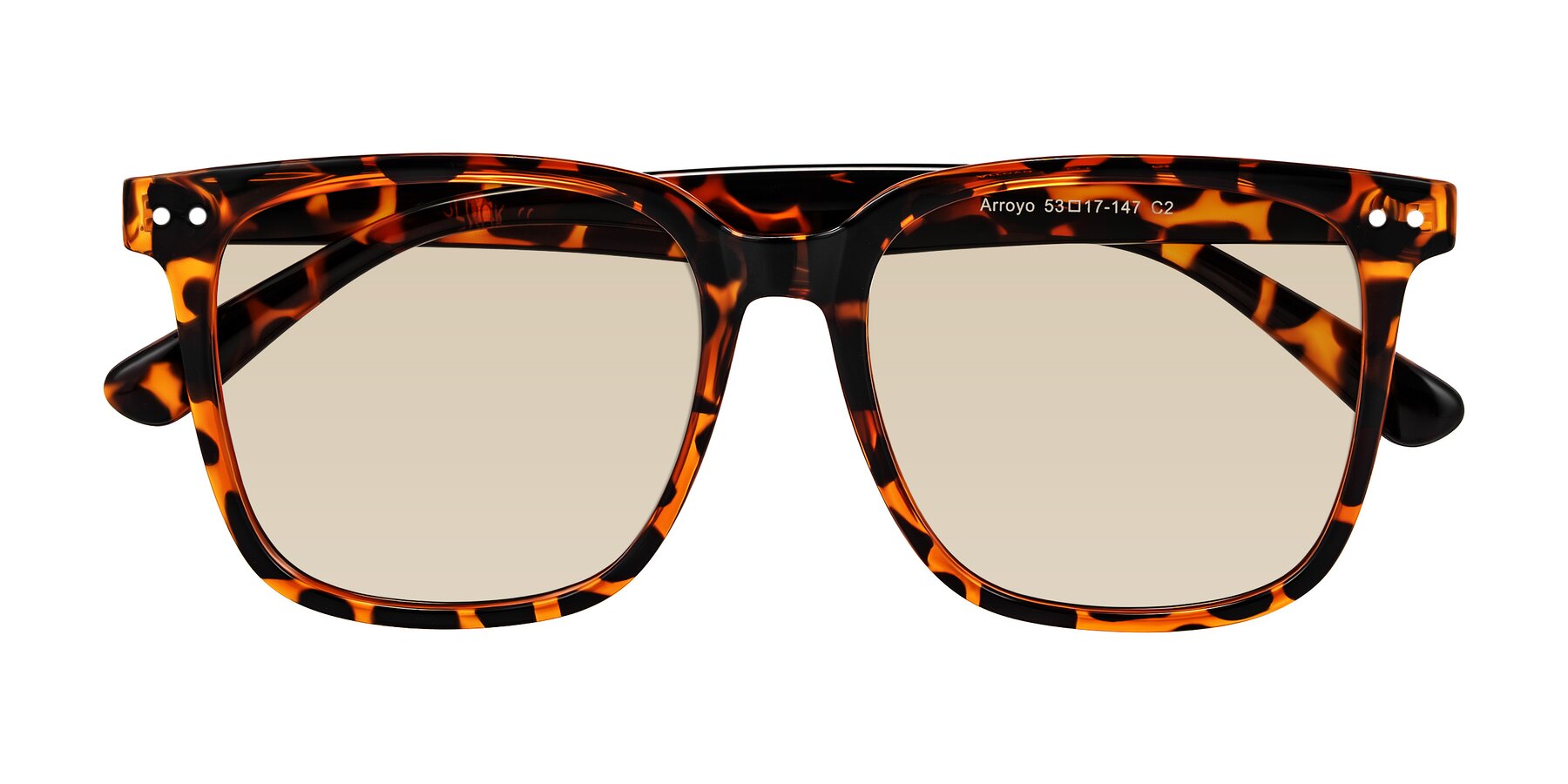 Folded Front of Arroyo in Tortoise with Light Brown Tinted Lenses