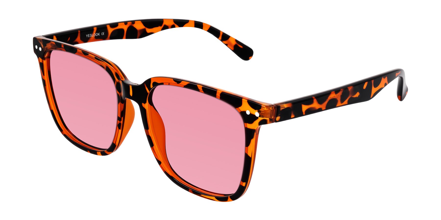 Angle of Arroyo in Tortoise with Pink Tinted Lenses