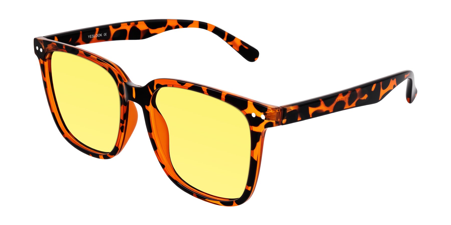 Angle of Arroyo in Tortoise with Medium Yellow Tinted Lenses