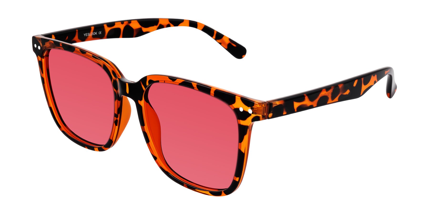 Angle of Arroyo in Tortoise with Red Tinted Lenses