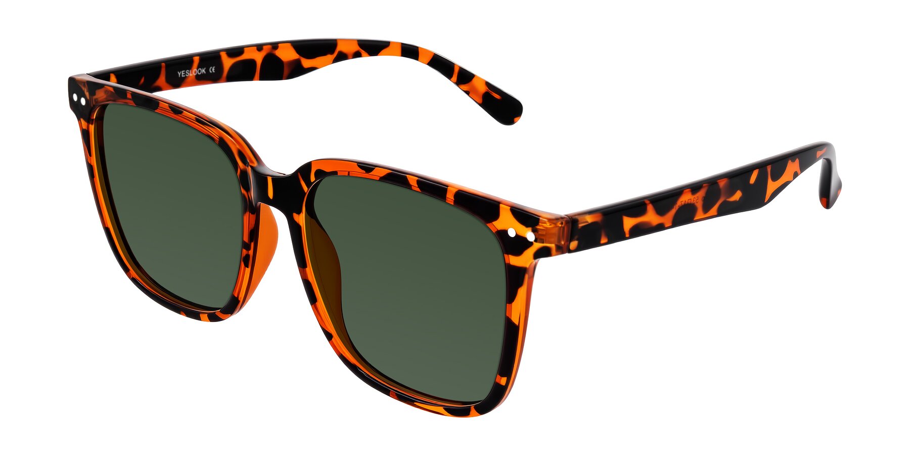 Angle of Arroyo in Tortoise with Green Tinted Lenses