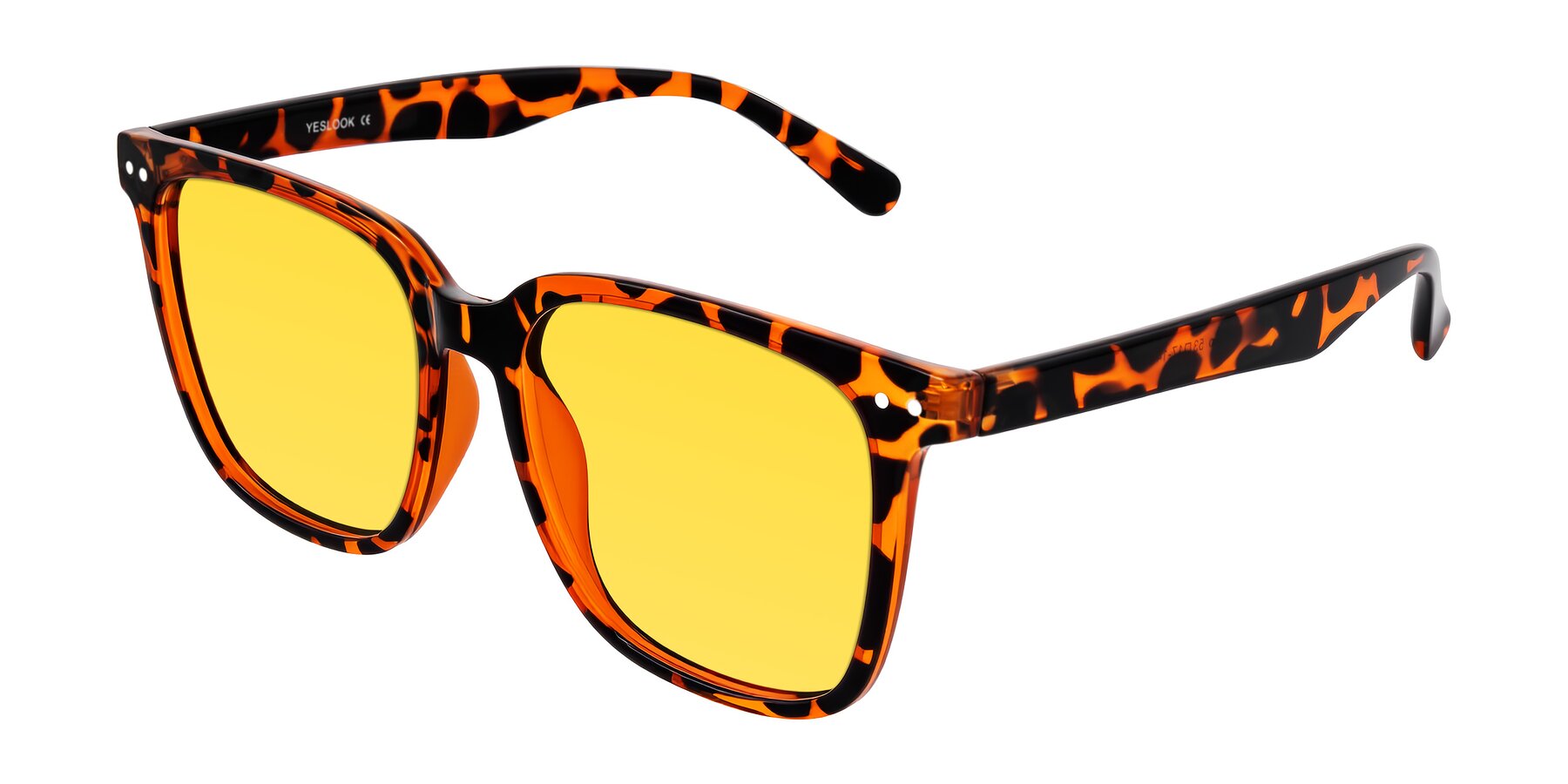 Angle of Arroyo in Tortoise with Yellow Tinted Lenses