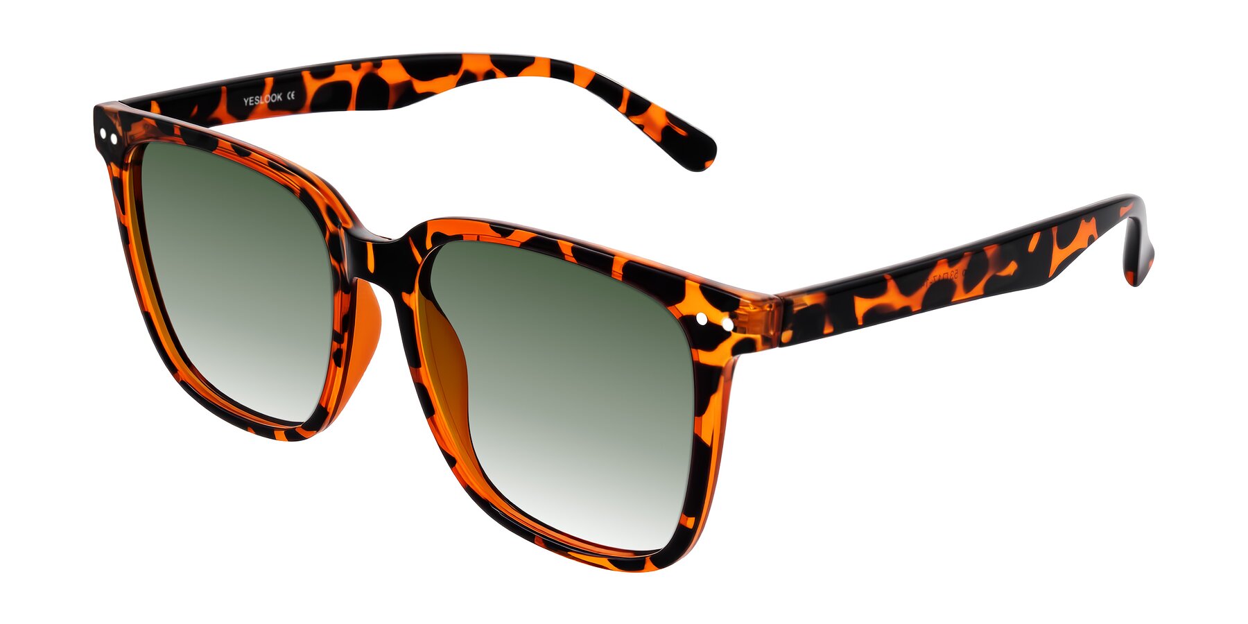 Angle of Arroyo in Tortoise with Green Gradient Lenses