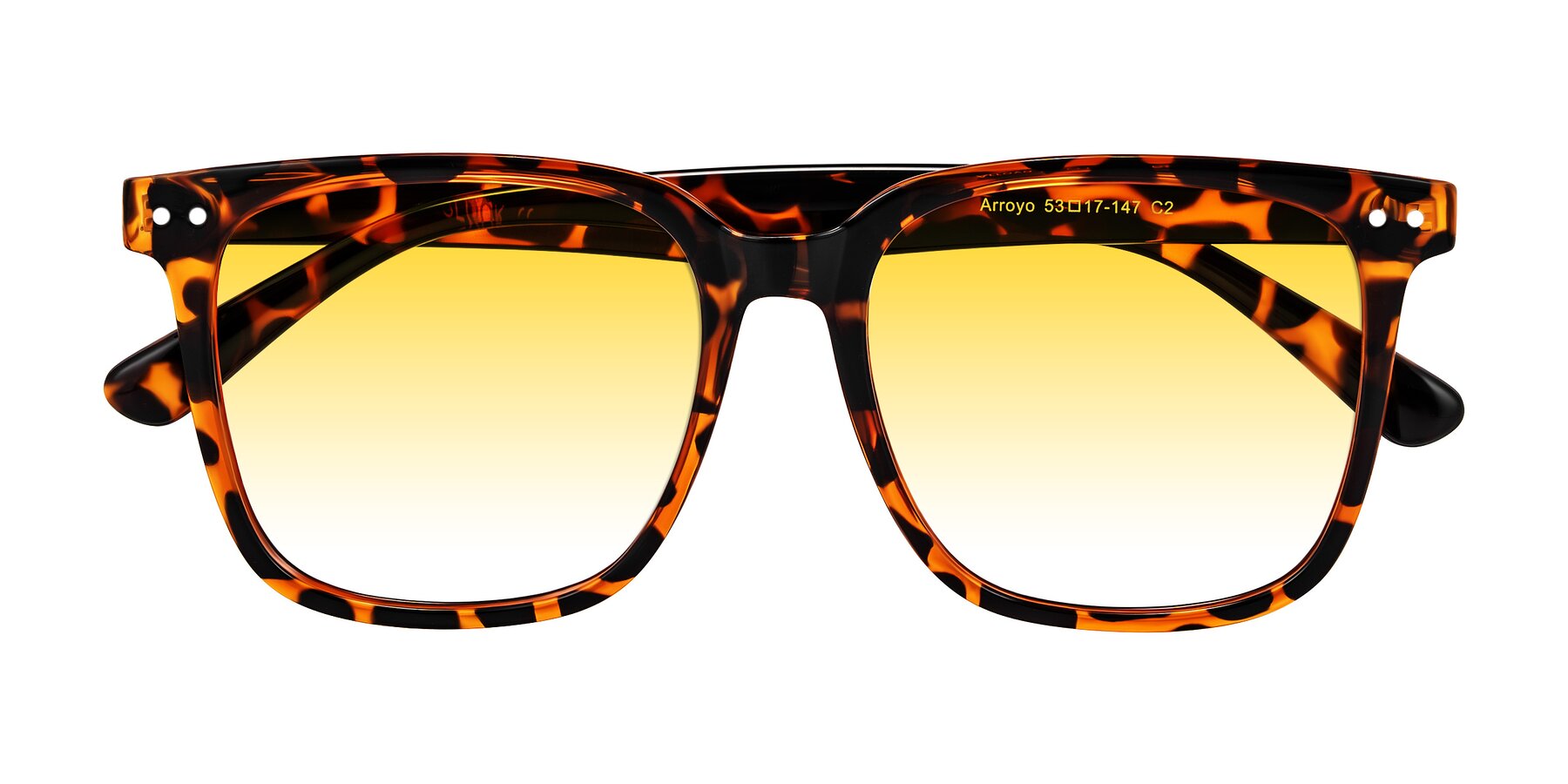 Folded Front of Arroyo in Tortoise with Yellow Gradient Lenses