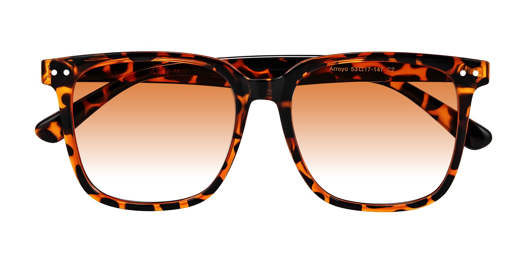 Folded Front of Arroyo in Tortoise with Orange Gradient Lenses