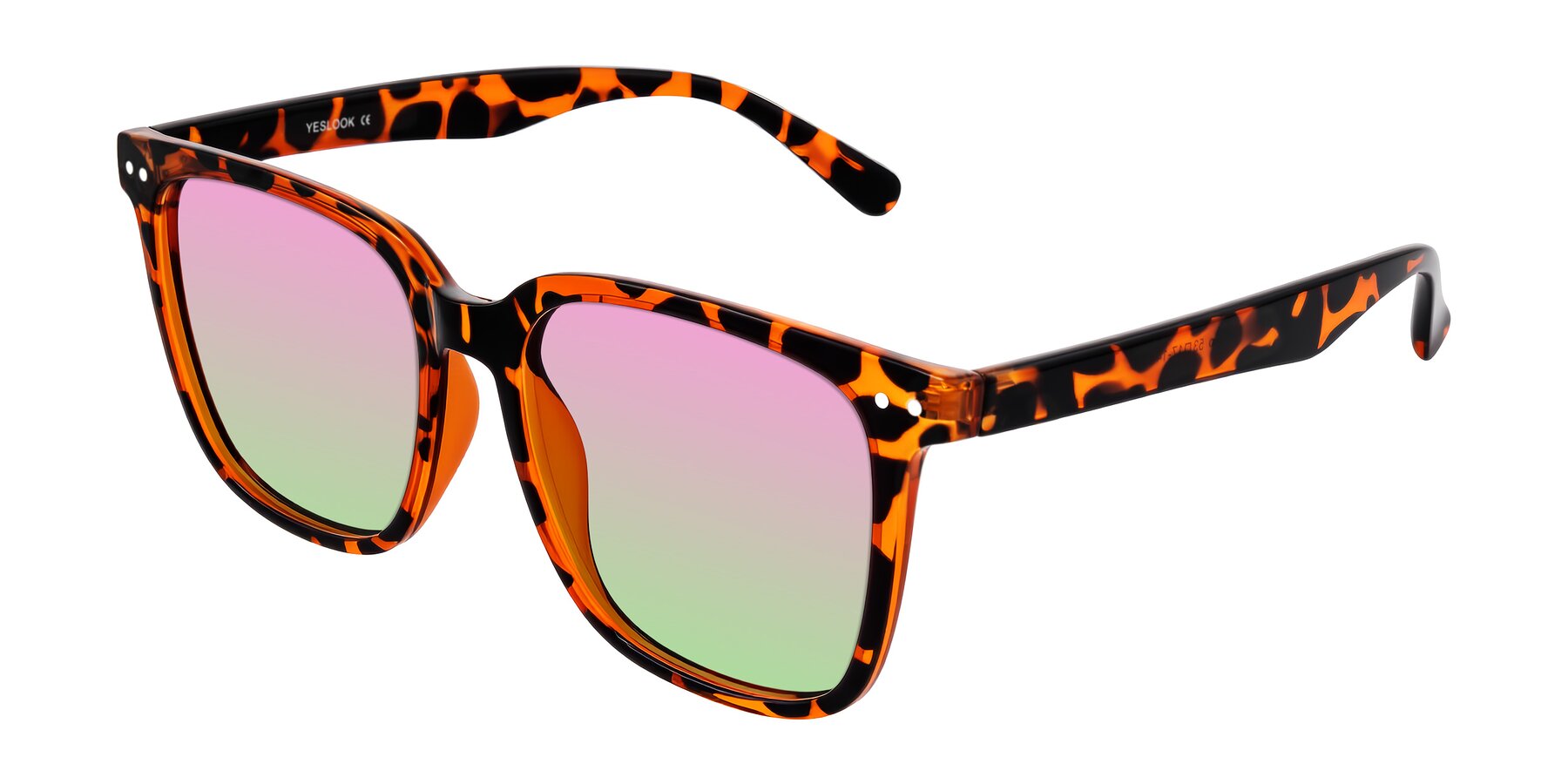 Angle of Arroyo in Tortoise with Pink / Green Gradient Lenses