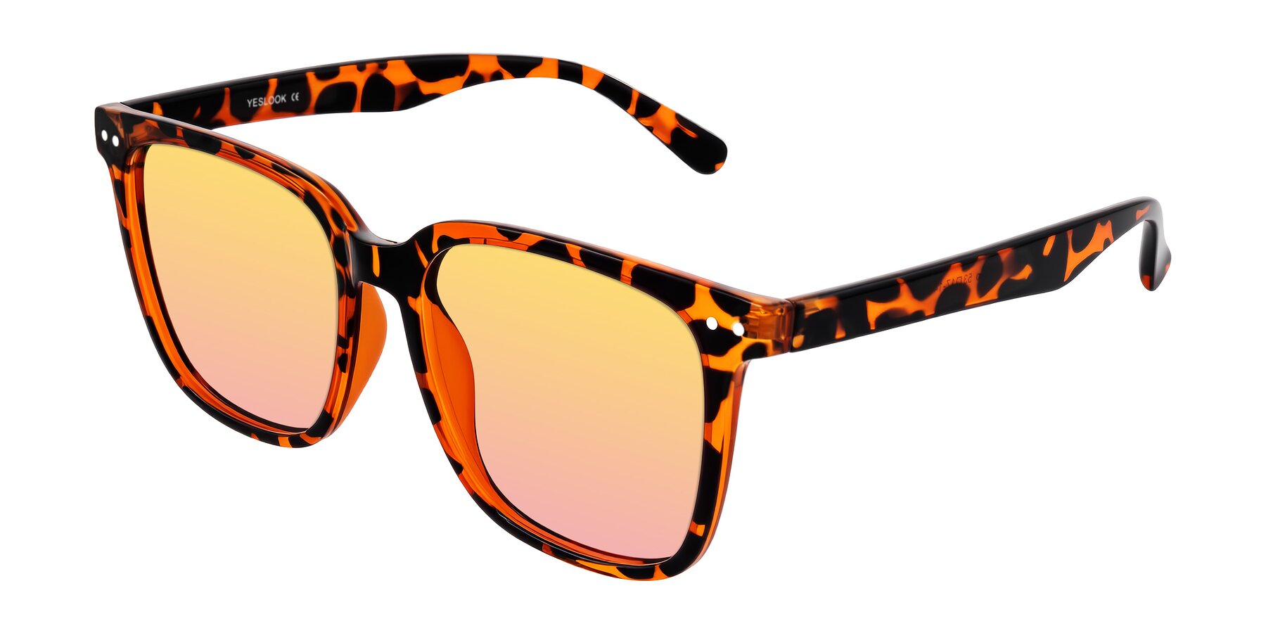 Angle of Arroyo in Tortoise with Yellow / Pink Gradient Lenses