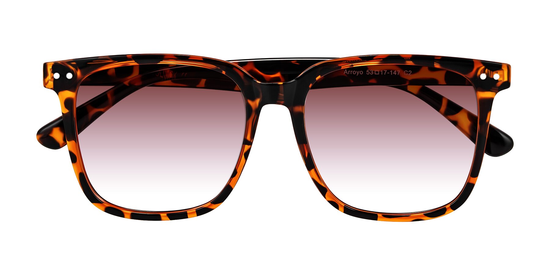 Folded Front of Arroyo in Tortoise with Garnet Gradient Lenses