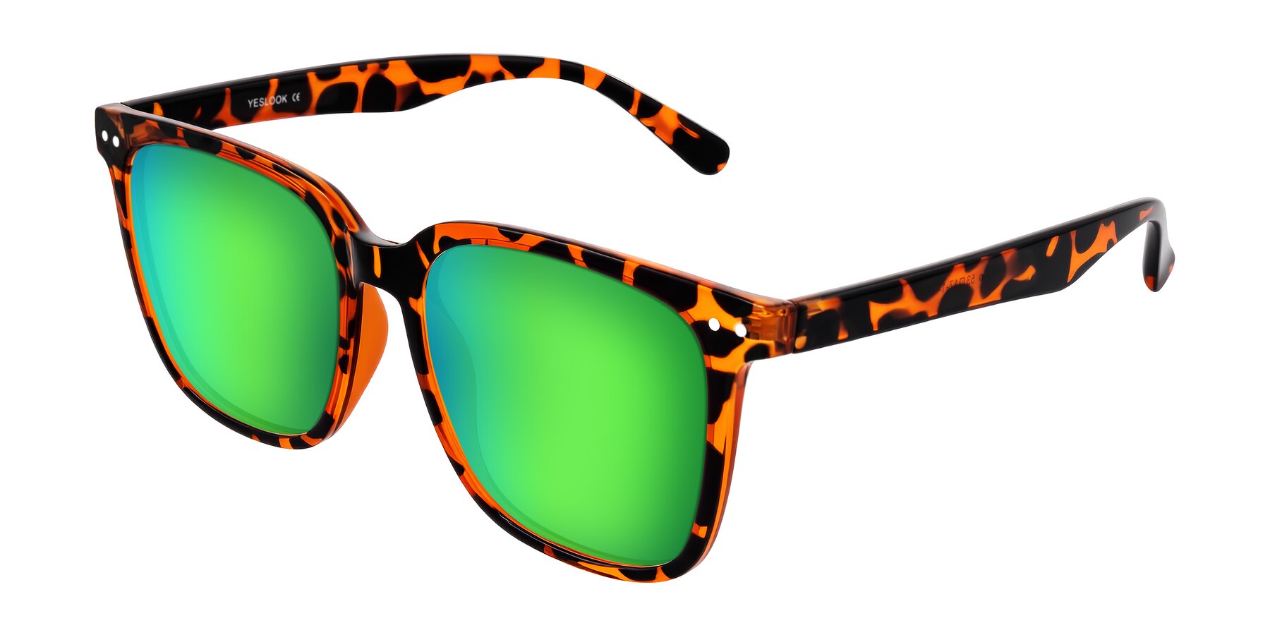 Angle of Arroyo in Tortoise with Green Mirrored Lenses