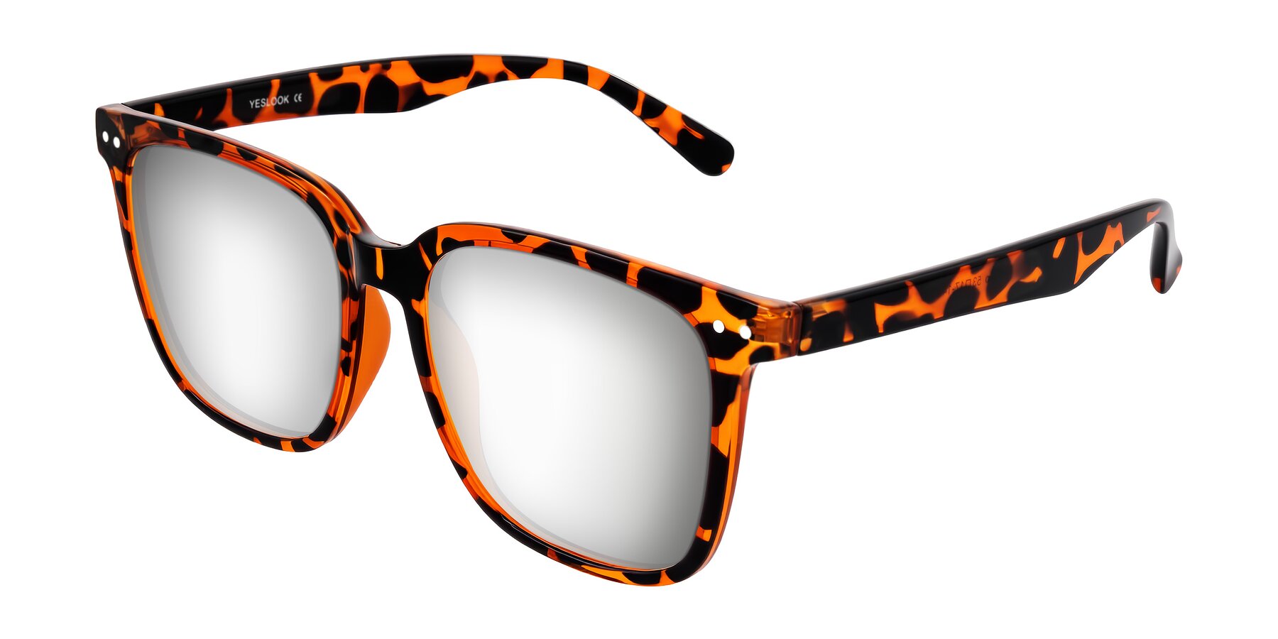 Angle of Arroyo in Tortoise with Silver Mirrored Lenses