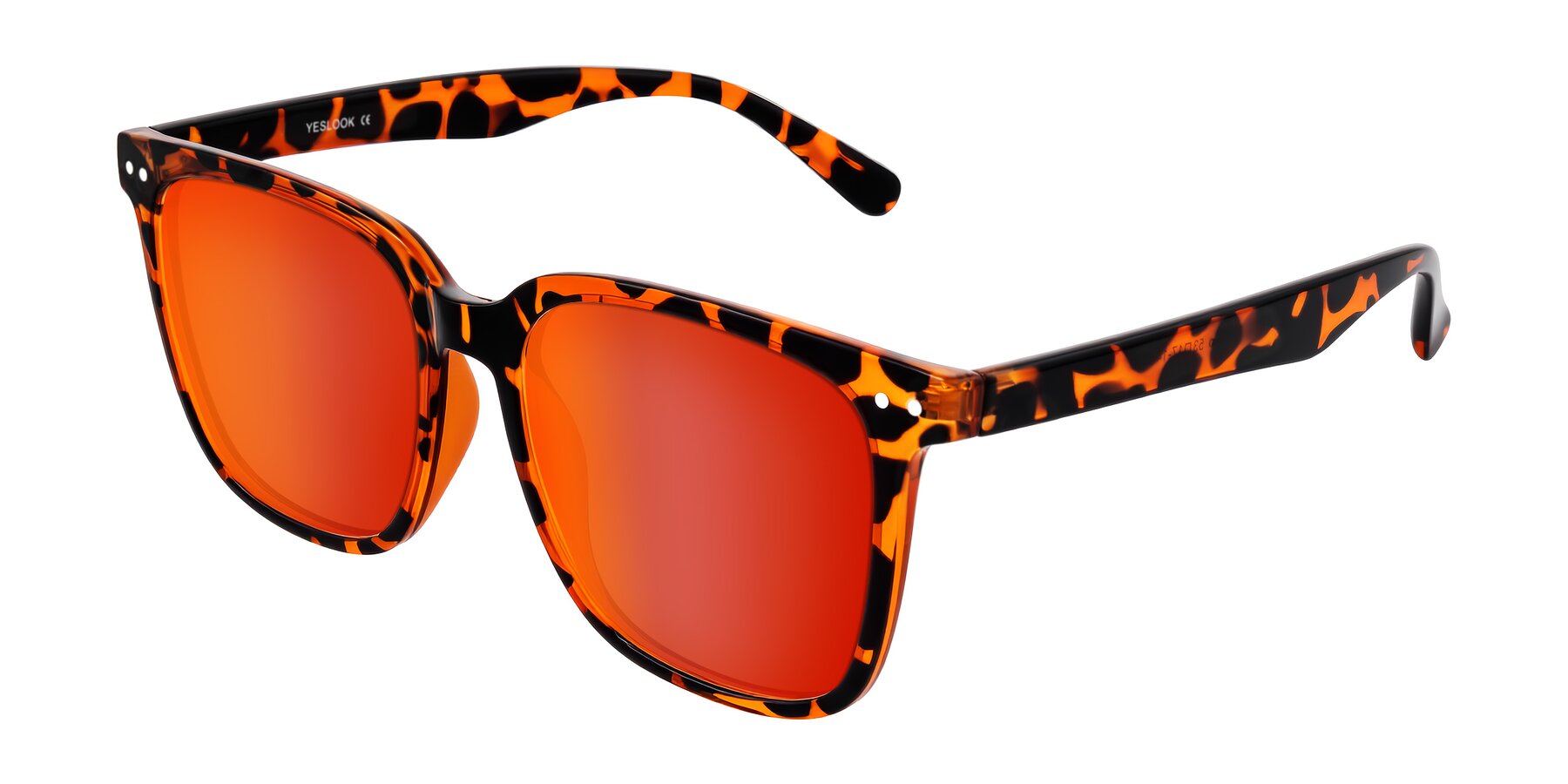 Angle of Arroyo in Tortoise with Red Gold Mirrored Lenses
