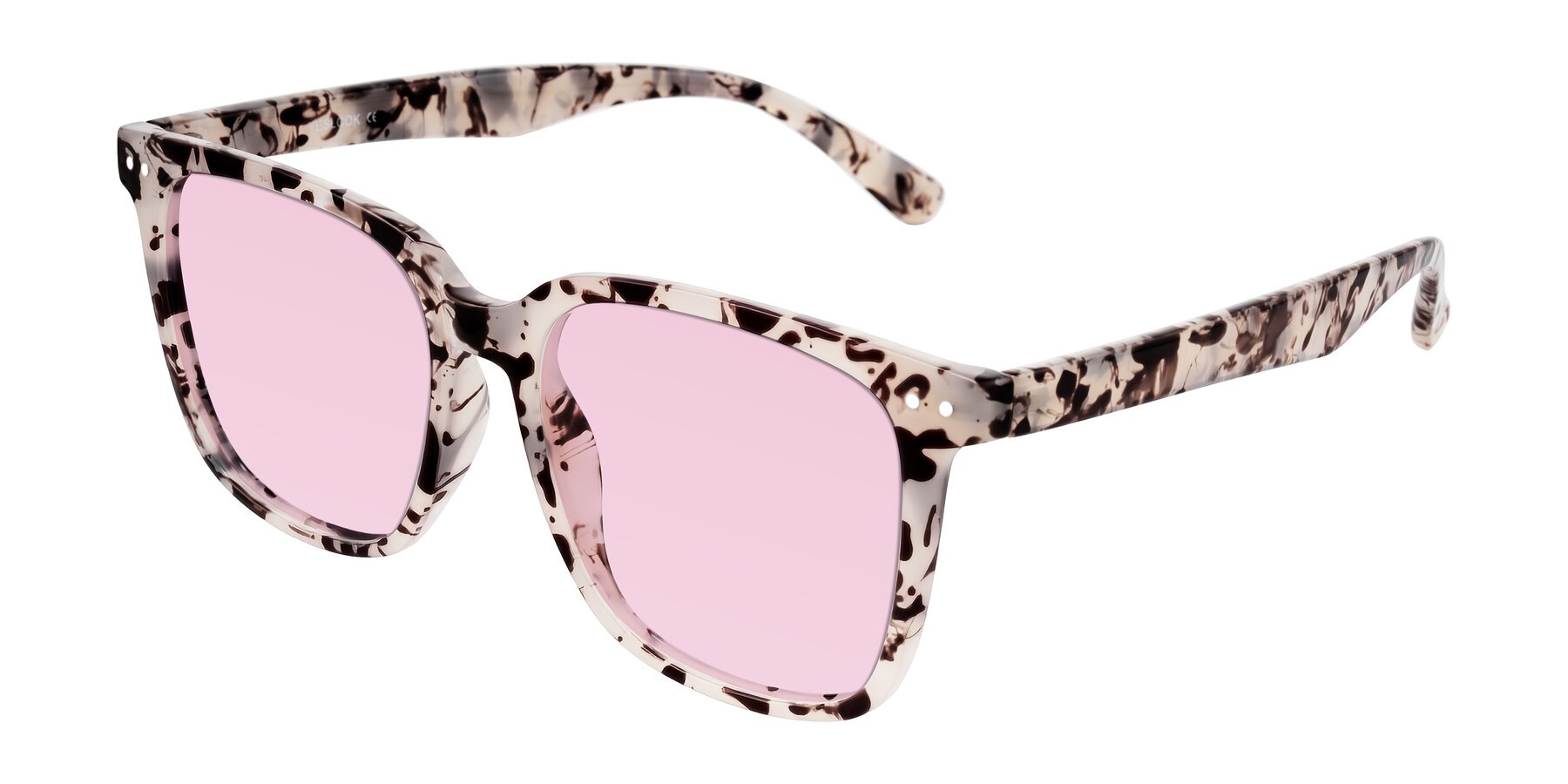 Angle of Arroyo in Ivory Tortoise with Light Pink Tinted Lenses