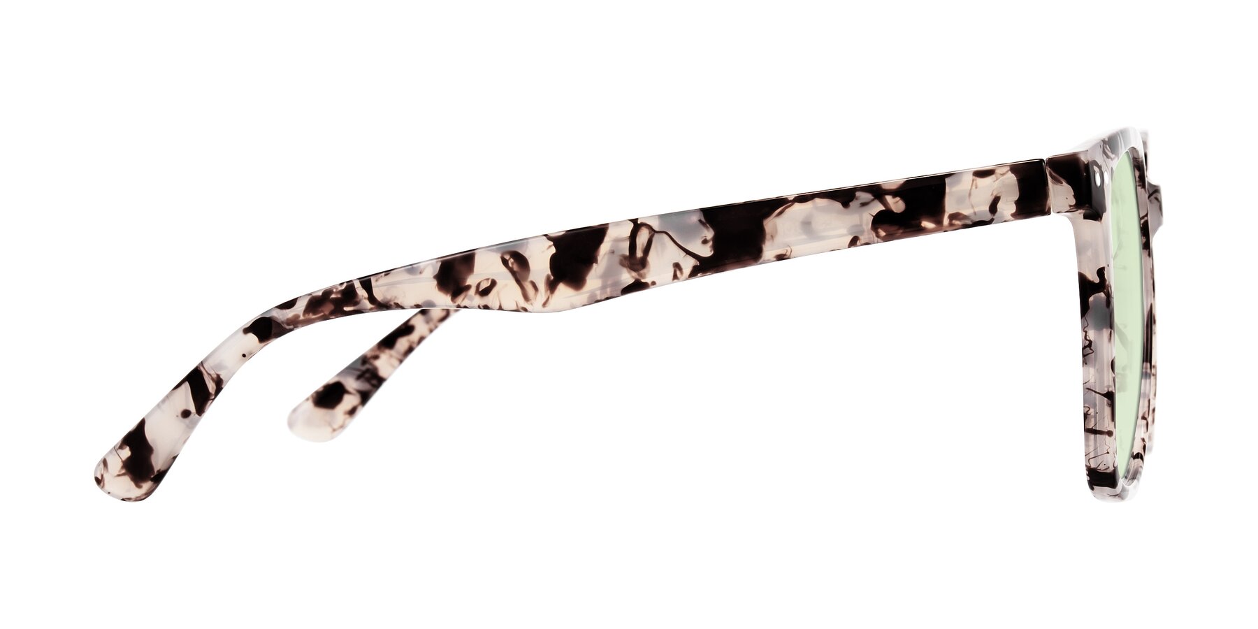 Side of Arroyo in Ivory Tortoise with Light Green Tinted Lenses
