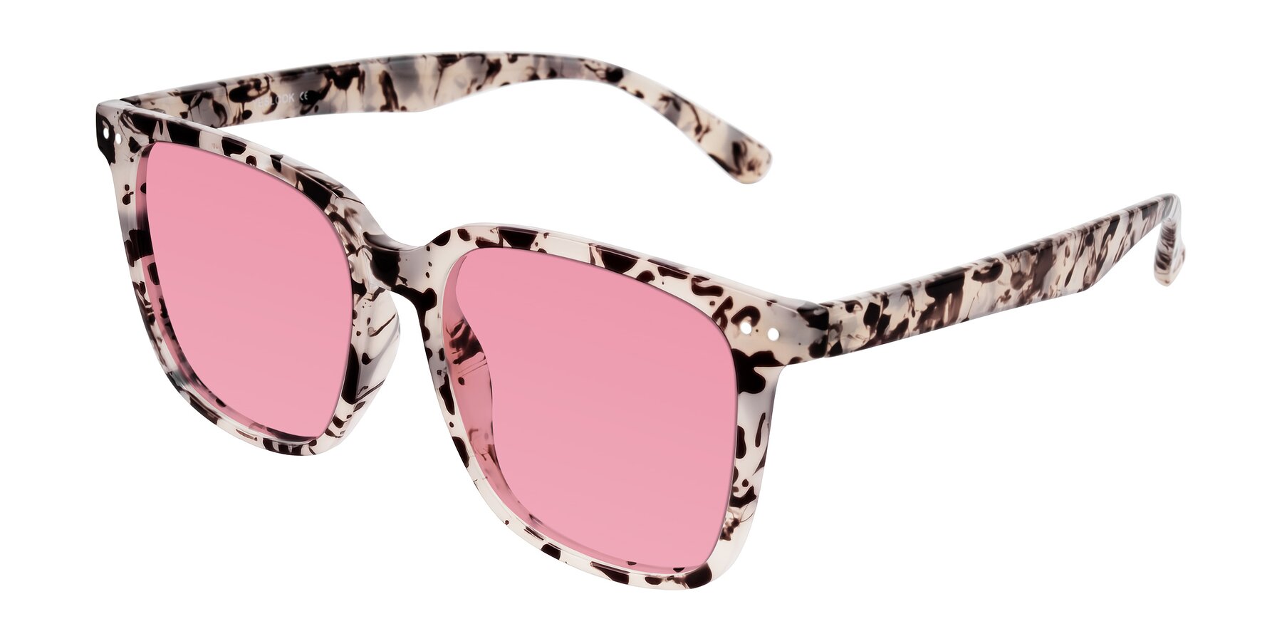 Angle of Arroyo in Ivory Tortoise with Pink Tinted Lenses