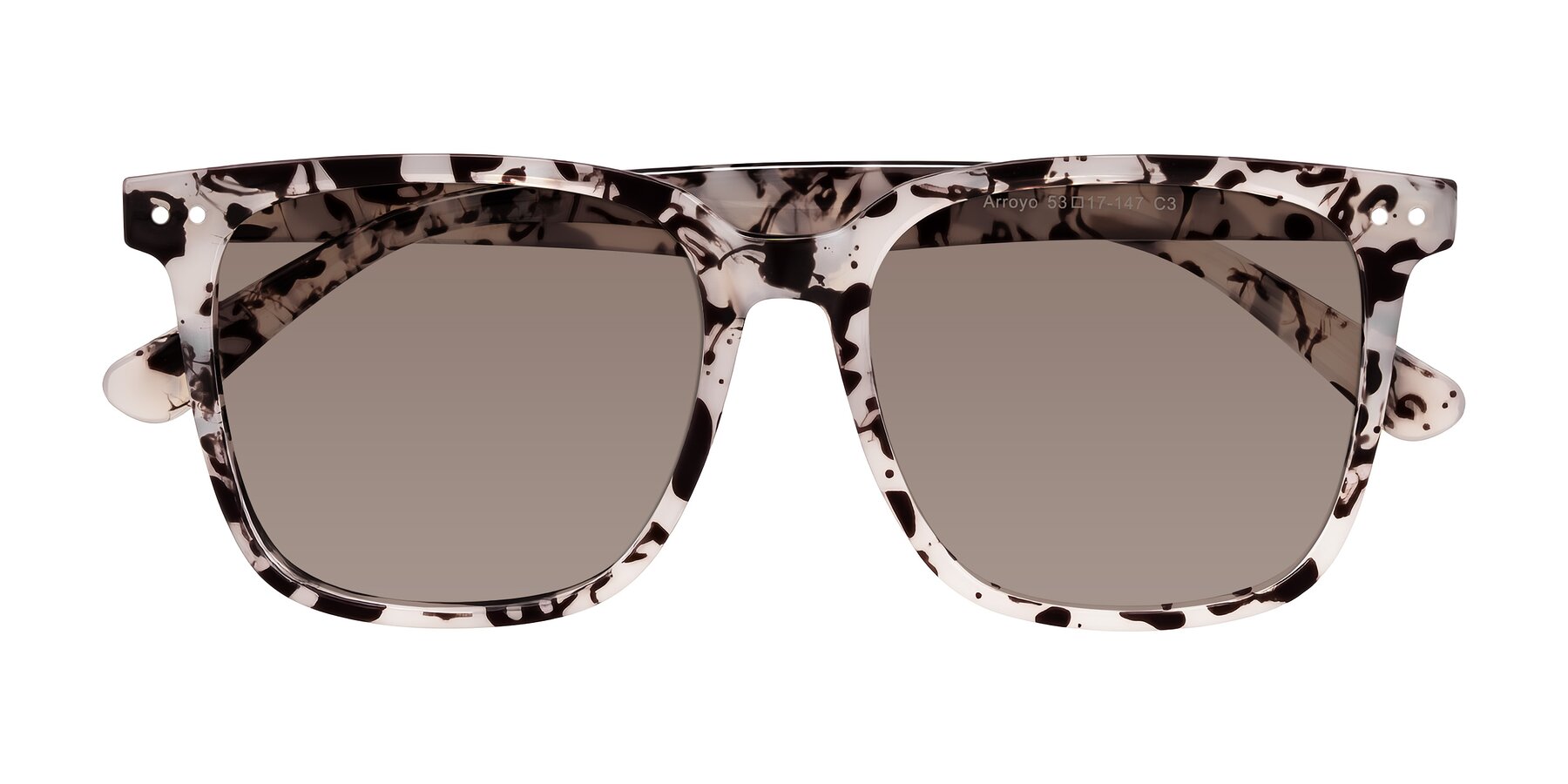 Folded Front of Arroyo in Ivory Tortoise with Medium Brown Tinted Lenses