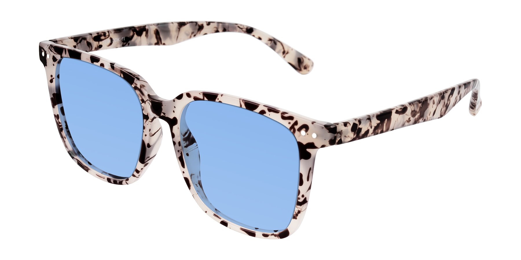 Angle of Arroyo in Ivory Tortoise with Medium Blue Tinted Lenses
