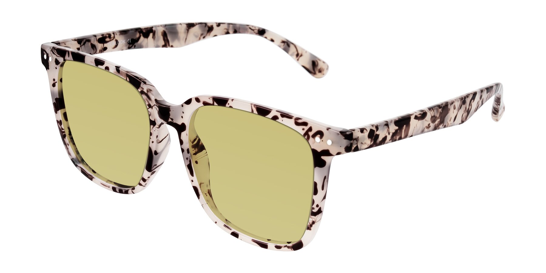 Angle of Arroyo in Ivory Tortoise with Medium Champagne Tinted Lenses