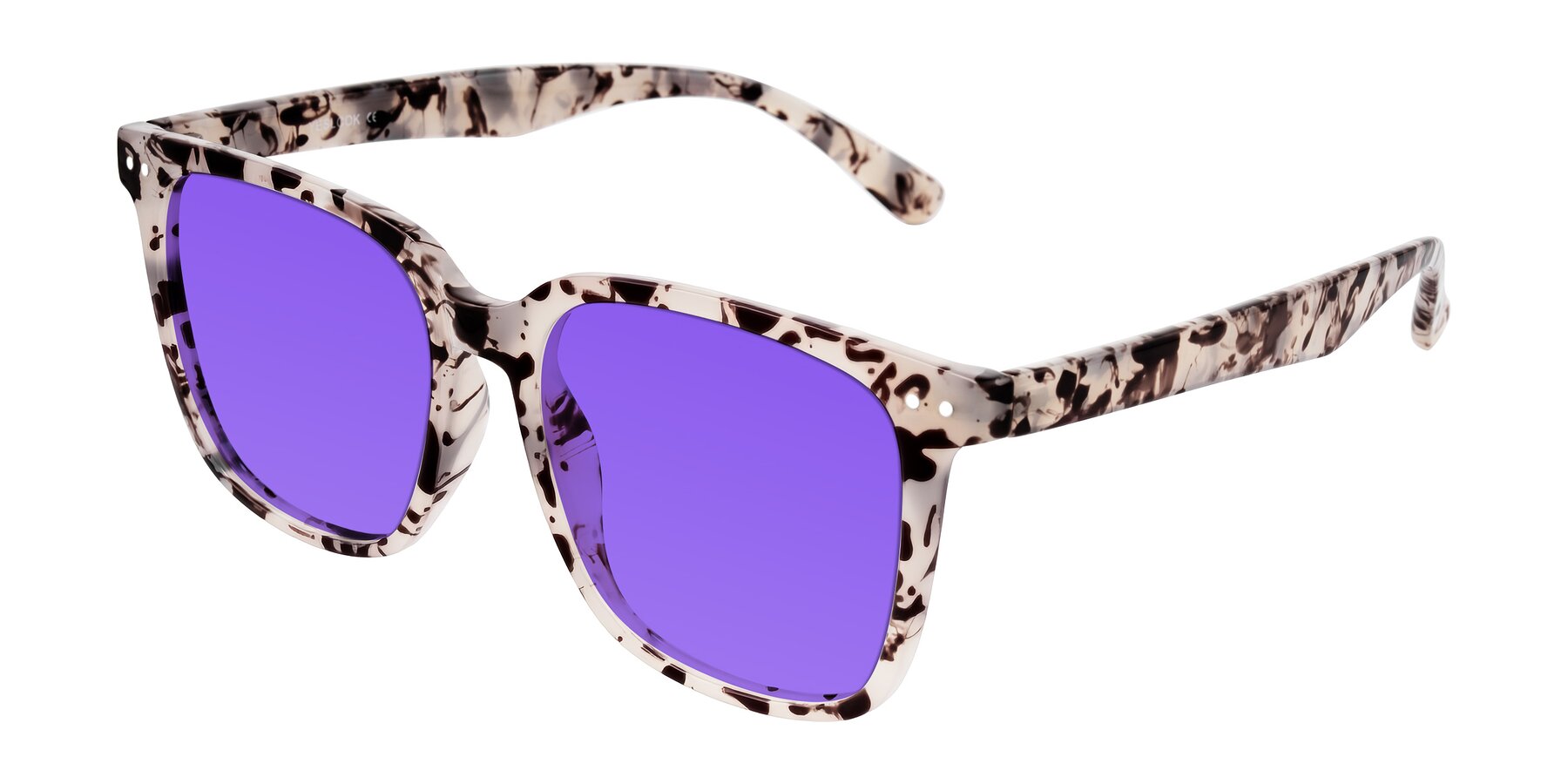 Angle of Arroyo in Ivory Tortoise with Purple Tinted Lenses