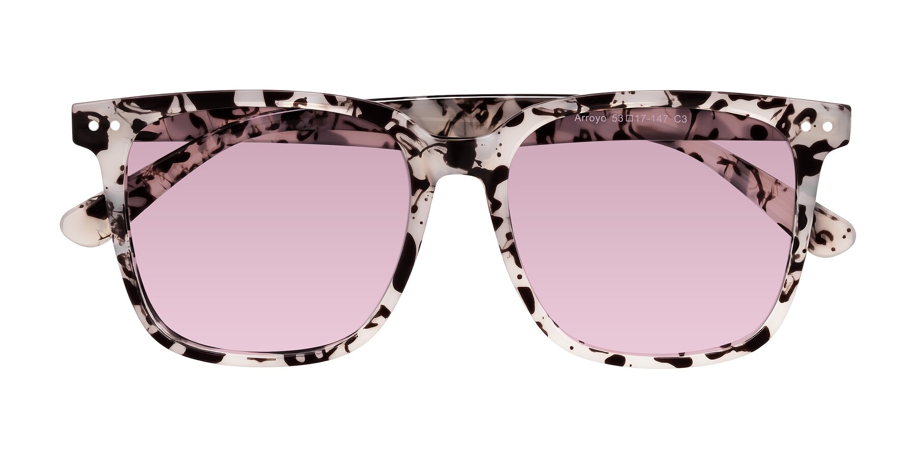 Folded Front of Arroyo in Ivory Tortoise with Light Wine Tinted Lenses