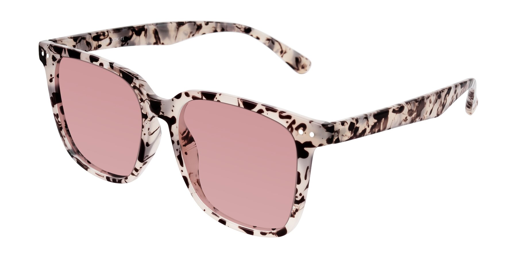 Angle of Arroyo in Ivory Tortoise with Medium Garnet Tinted Lenses