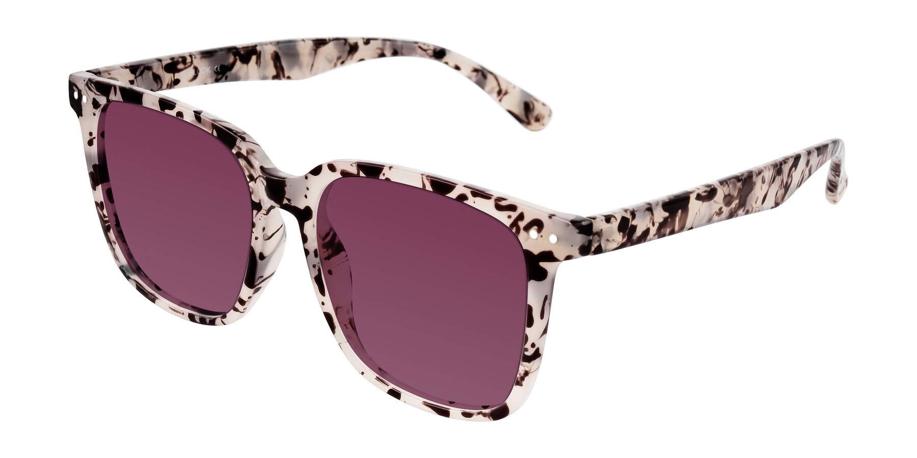 Angle of Arroyo in Ivory Tortoise with Wine Tinted Lenses