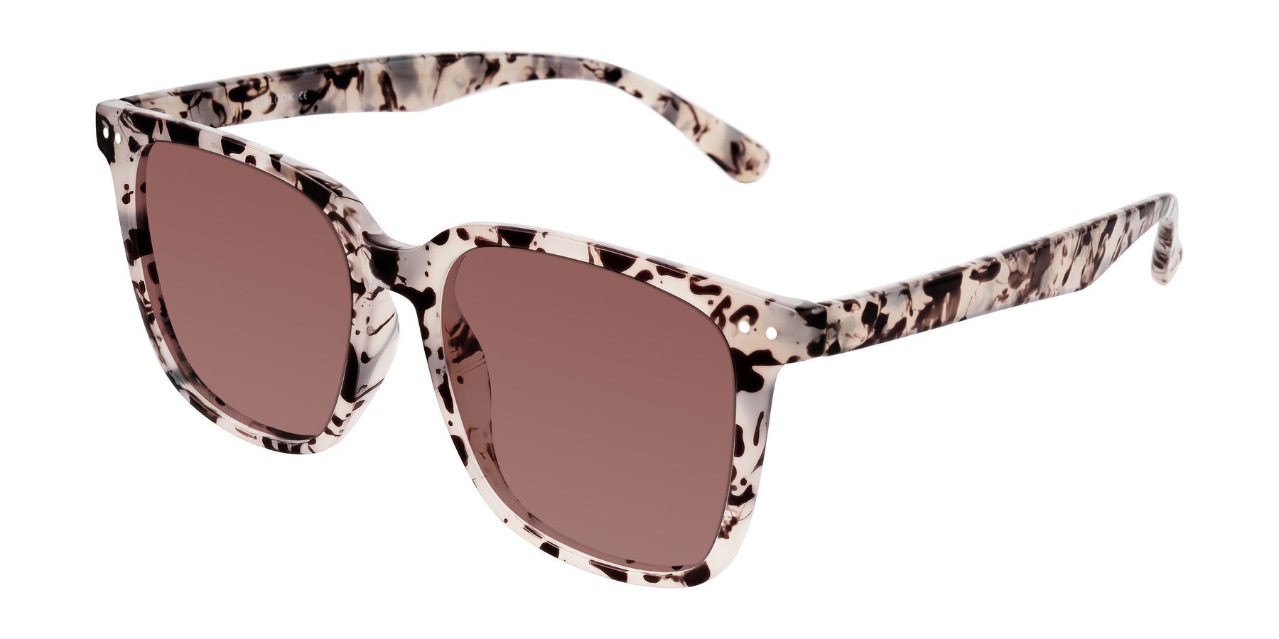Angle of Arroyo in Ivory Tortoise with Garnet Tinted Lenses
