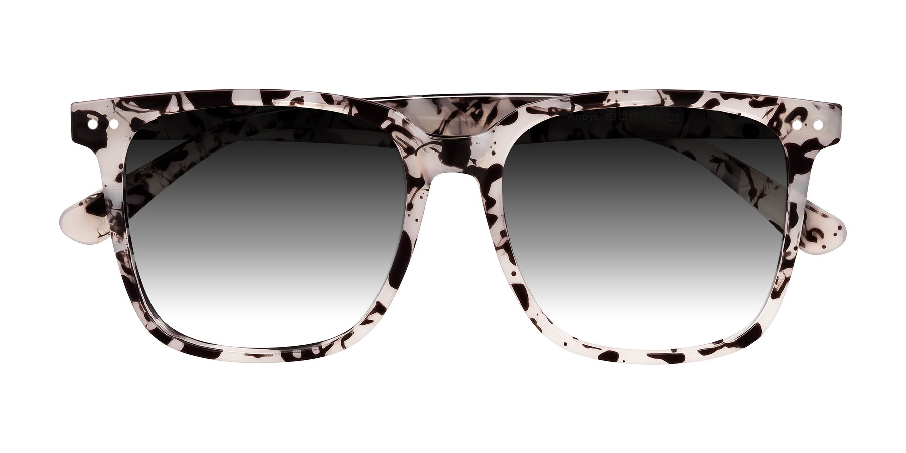 Folded Front of Arroyo in Ivory Tortoise with Gray Gradient Lenses