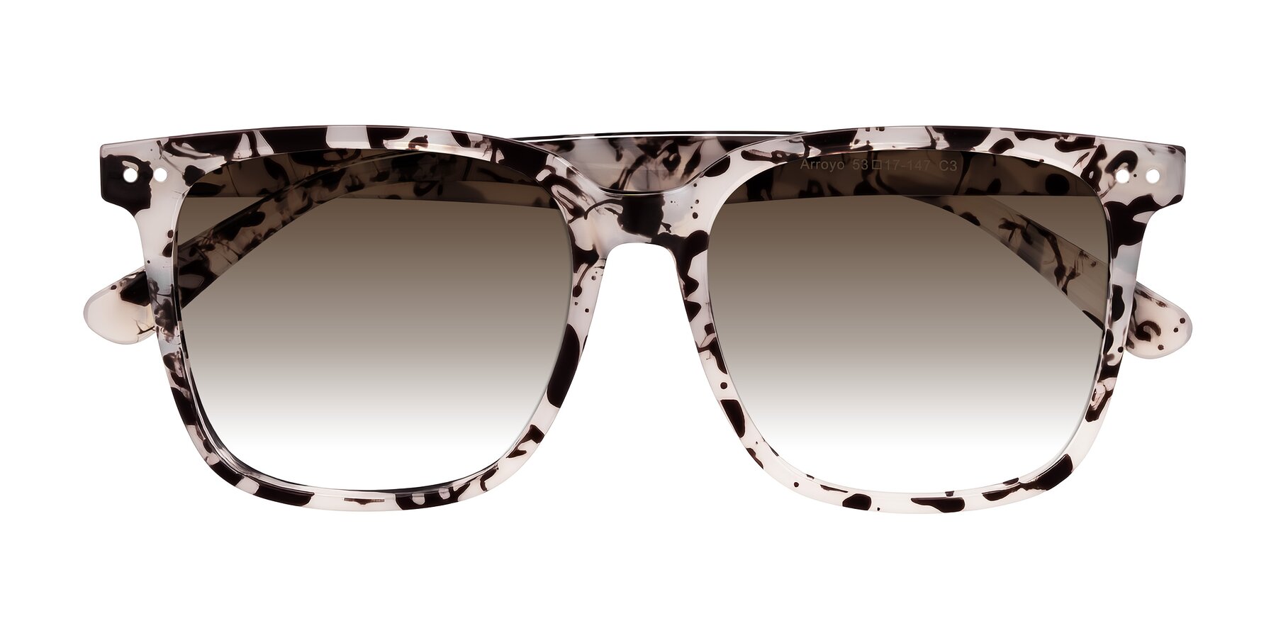 Folded Front of Arroyo in Ivory Tortoise with Brown Gradient Lenses