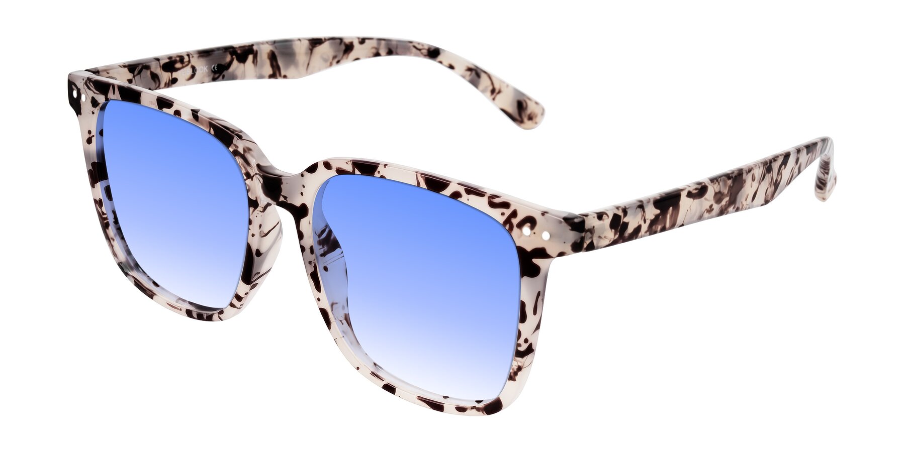 Angle of Arroyo in Ivory Tortoise with Blue Gradient Lenses