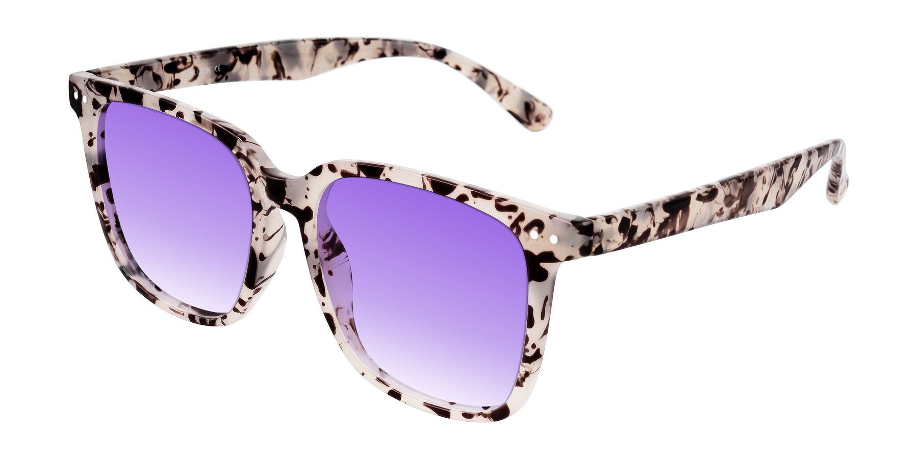 Angle of Arroyo in Ivory Tortoise with Purple Gradient Lenses