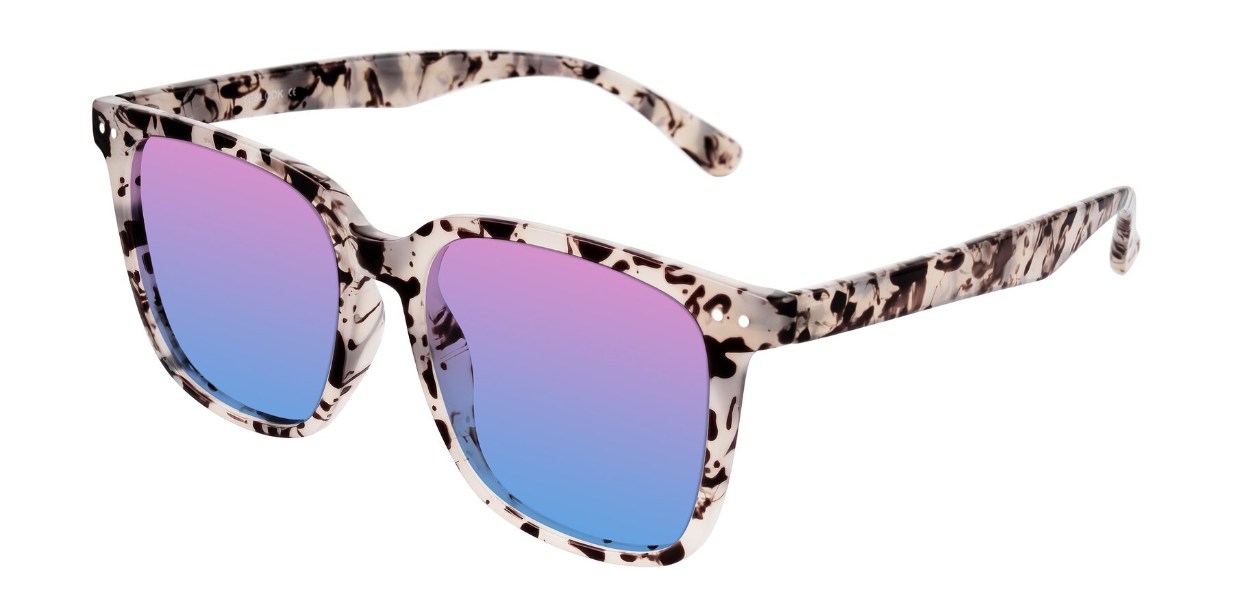 Angle of Arroyo in Ivory Tortoise with Pink / Blue Gradient Lenses