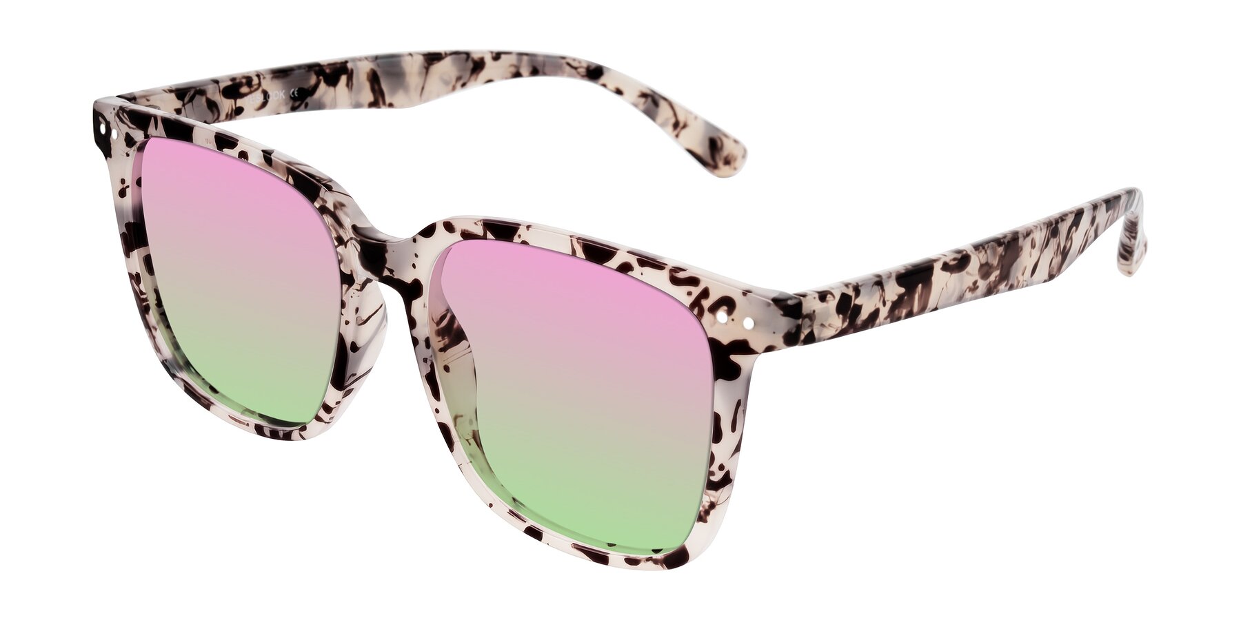 Angle of Arroyo in Ivory Tortoise with Pink / Green Gradient Lenses