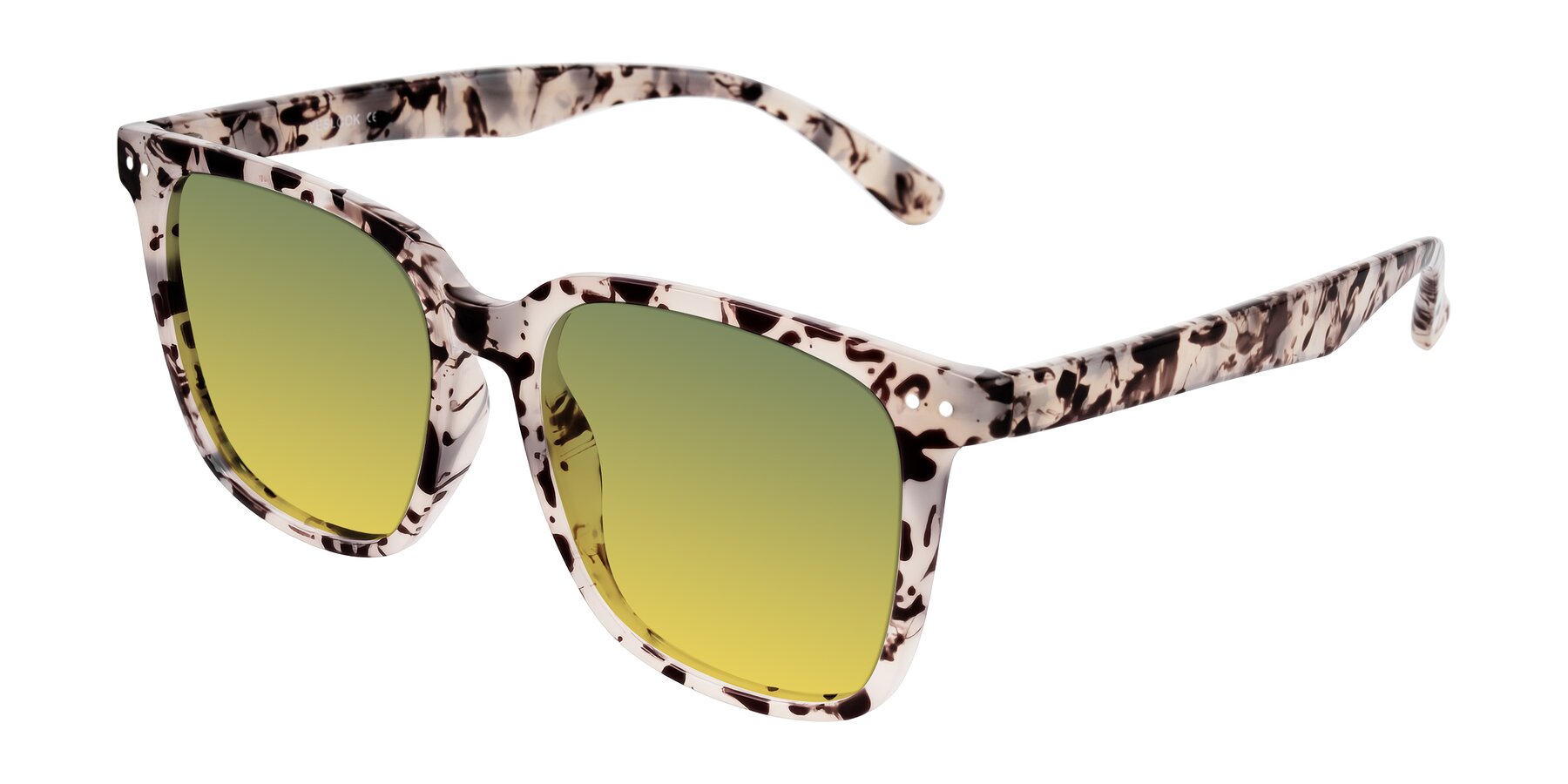 Angle of Arroyo in Ivory Tortoise with Green / Yellow Gradient Lenses