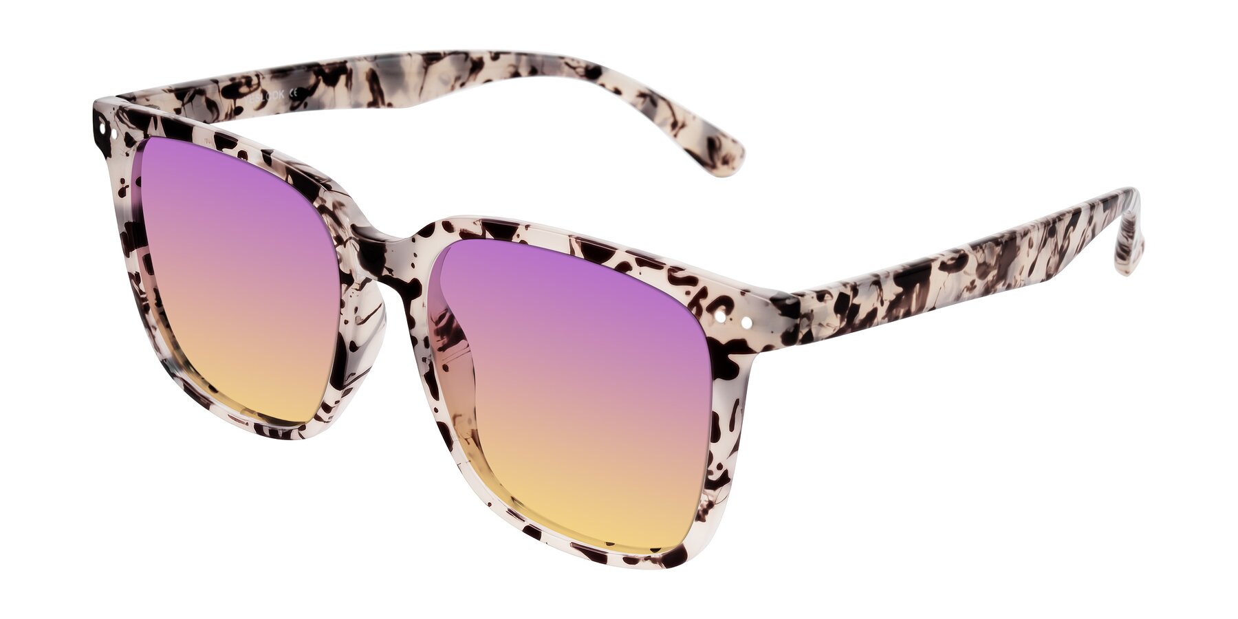 Angle of Arroyo in Ivory Tortoise with Purple / Yellow Gradient Lenses