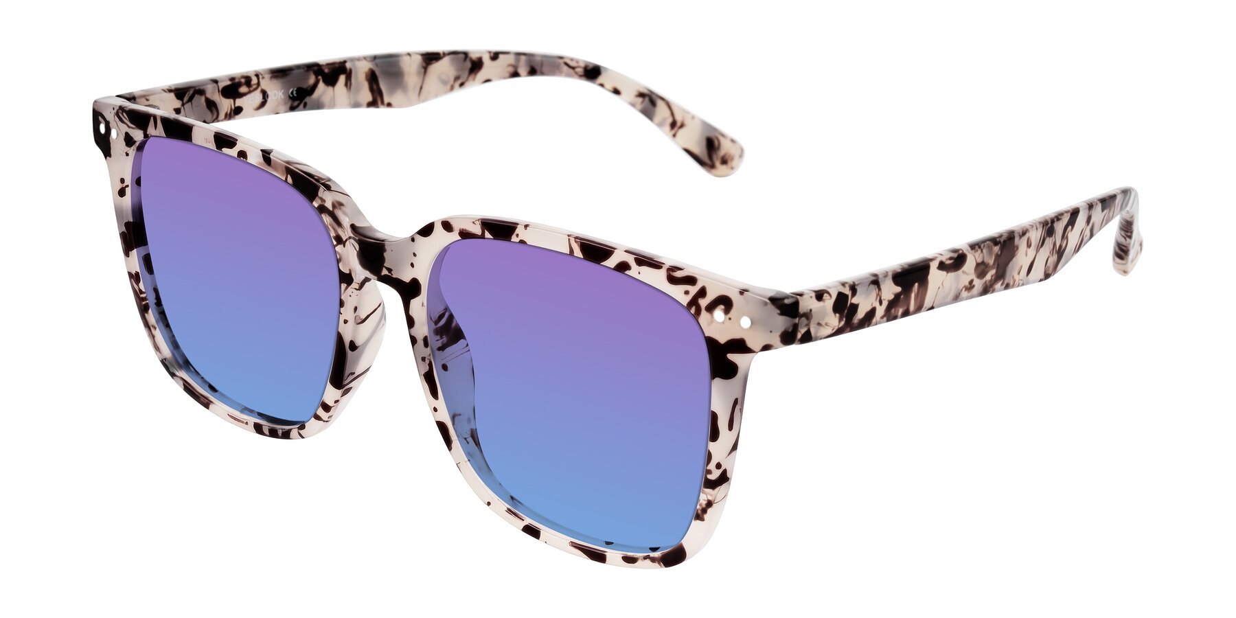 Angle of Arroyo in Ivory Tortoise with Purple / Blue Gradient Lenses