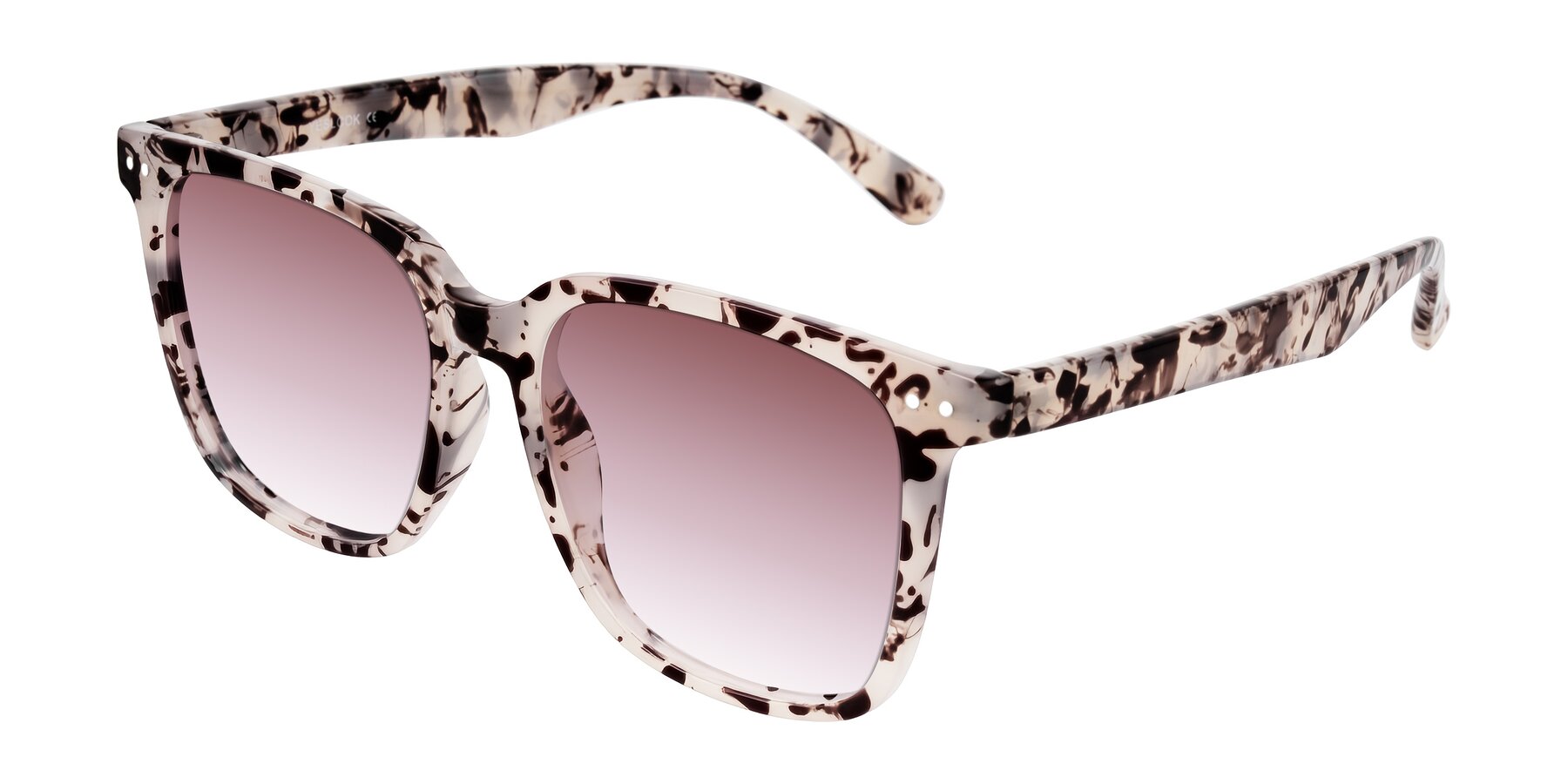 Angle of Arroyo in Ivory Tortoise with Garnet Gradient Lenses