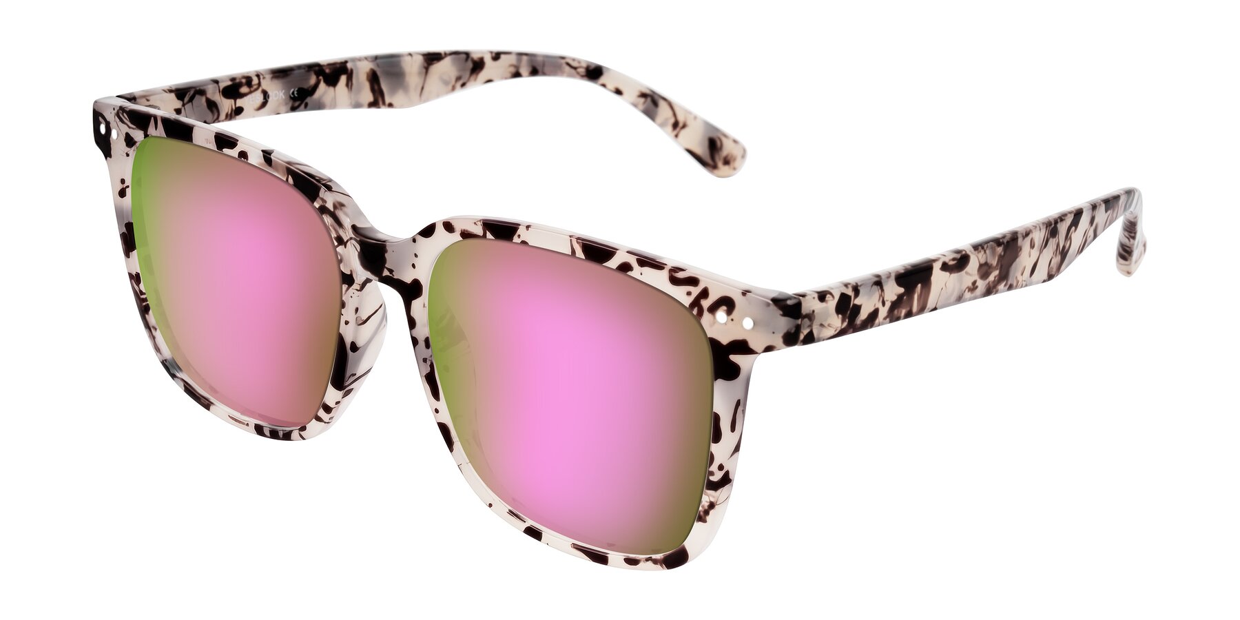 Angle of Arroyo in Ivory Tortoise with Pink Mirrored Lenses