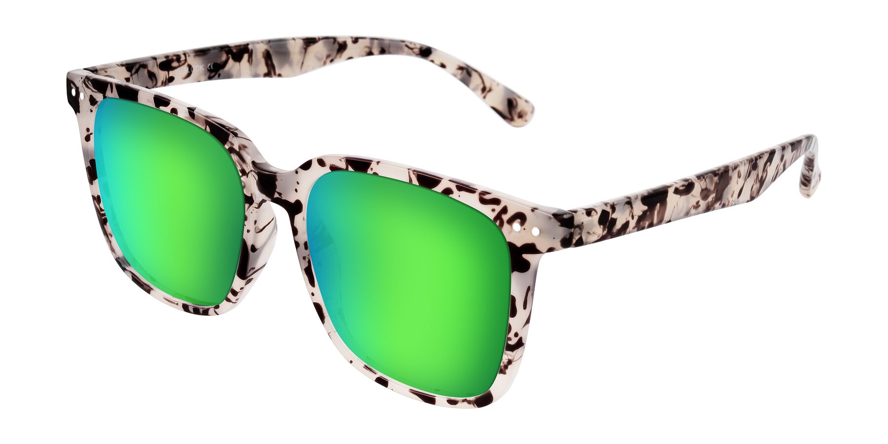 Angle of Arroyo in Ivory Tortoise with Green Mirrored Lenses
