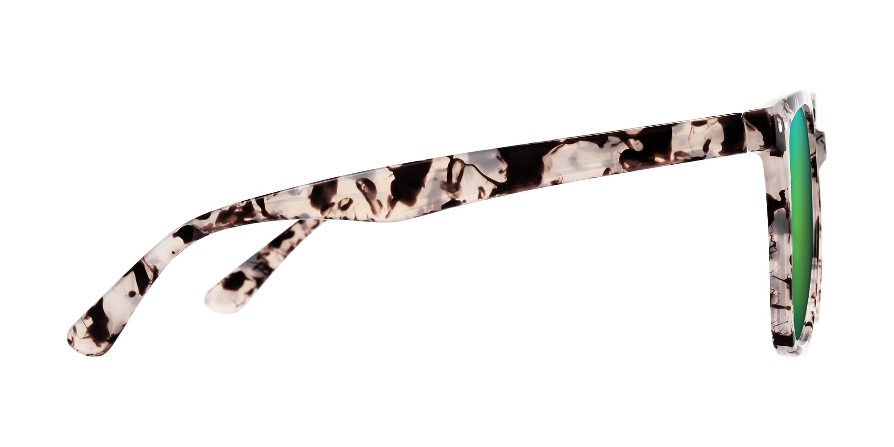 Side of Arroyo in Ivory Tortoise with Green Mirrored Lenses
