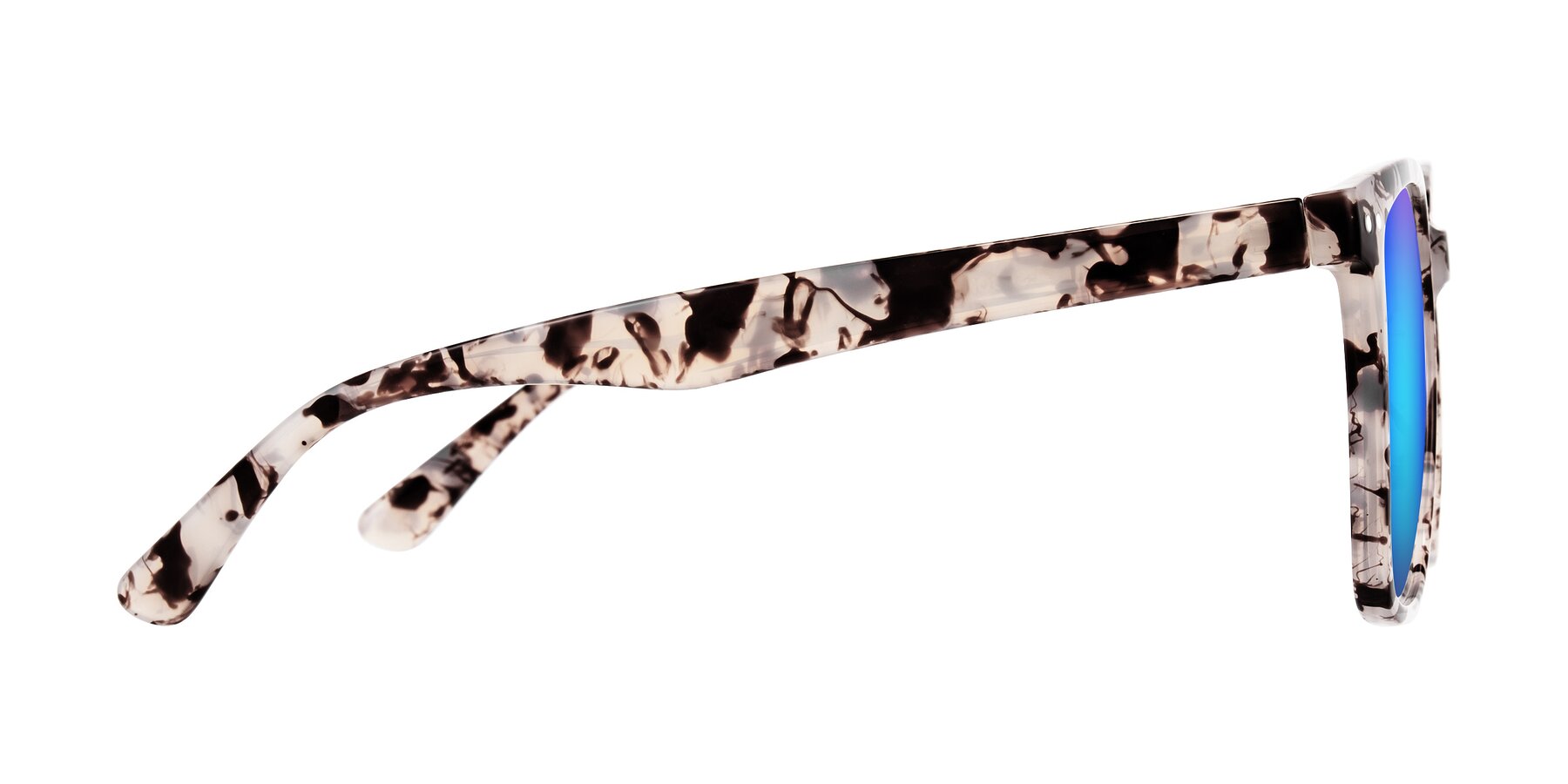 Side of Arroyo in Ivory Tortoise with Blue Mirrored Lenses