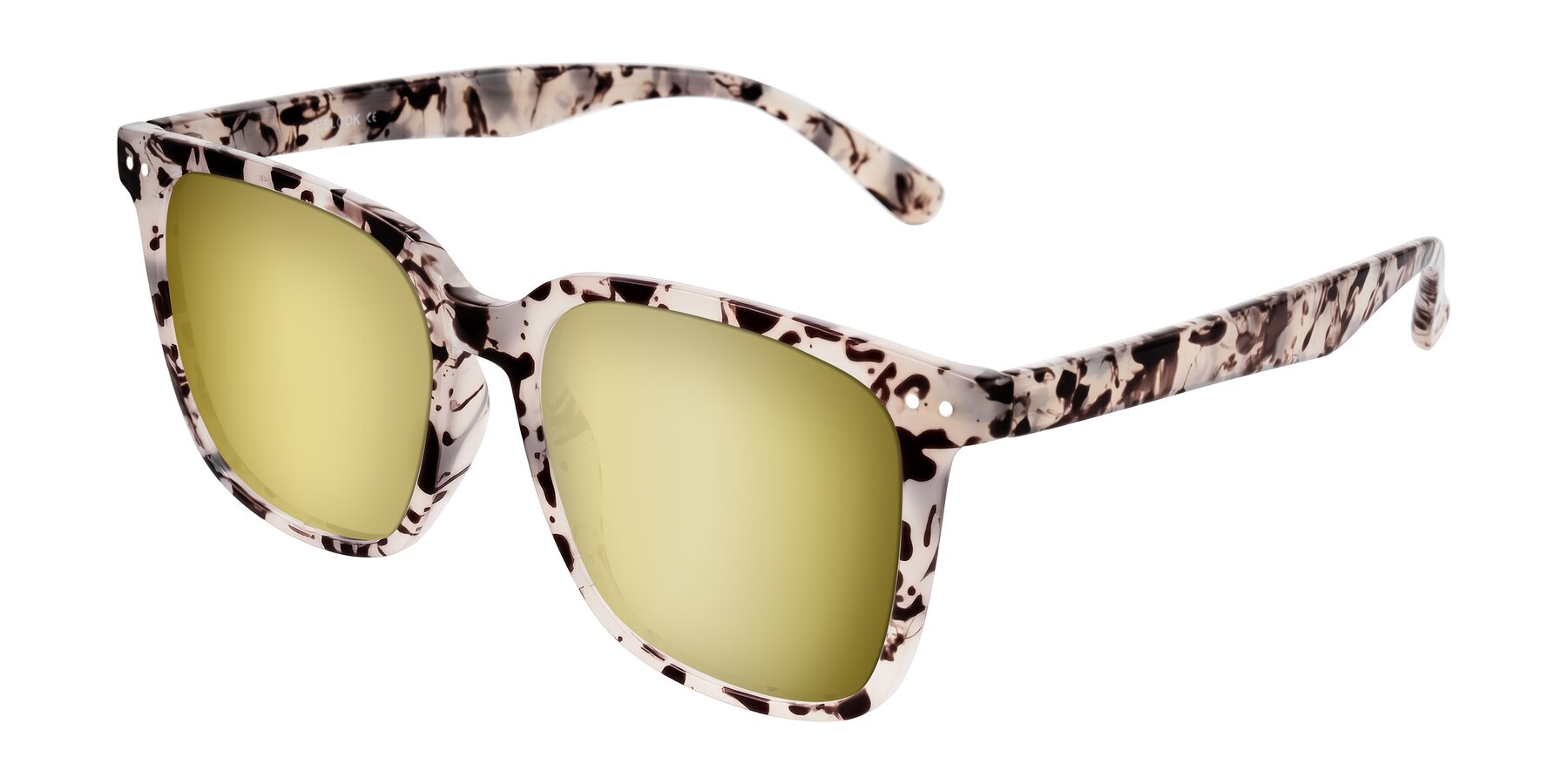 Angle of Arroyo in Ivory Tortoise with Gold Mirrored Lenses