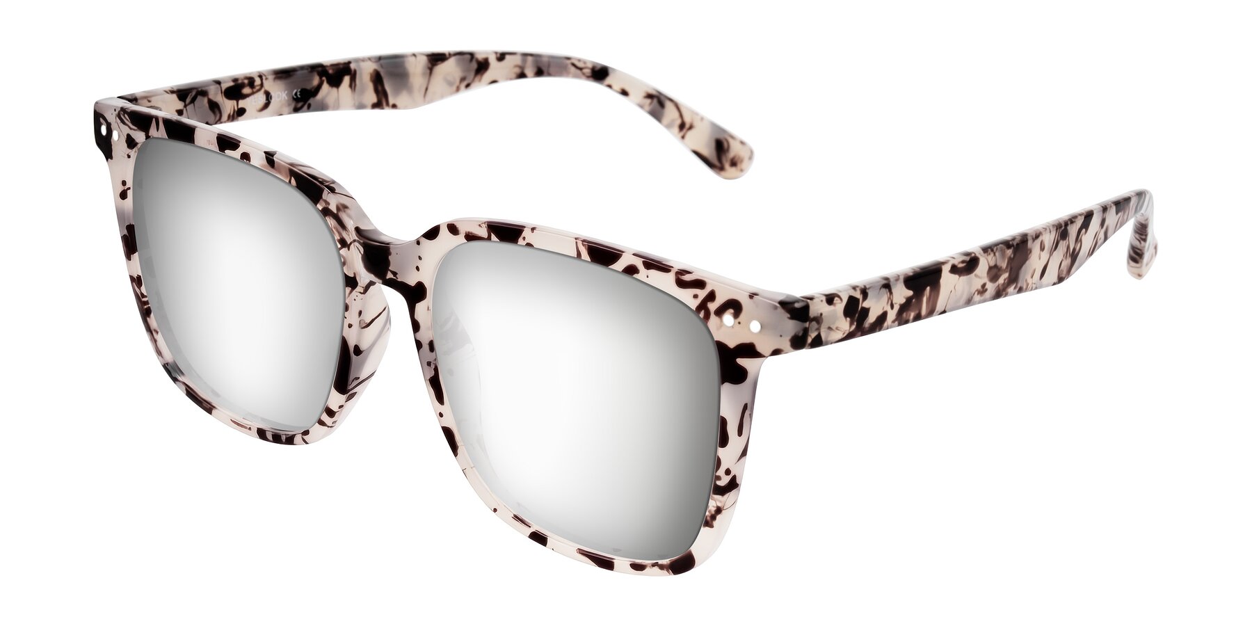 Angle of Arroyo in Ivory Tortoise with Silver Mirrored Lenses
