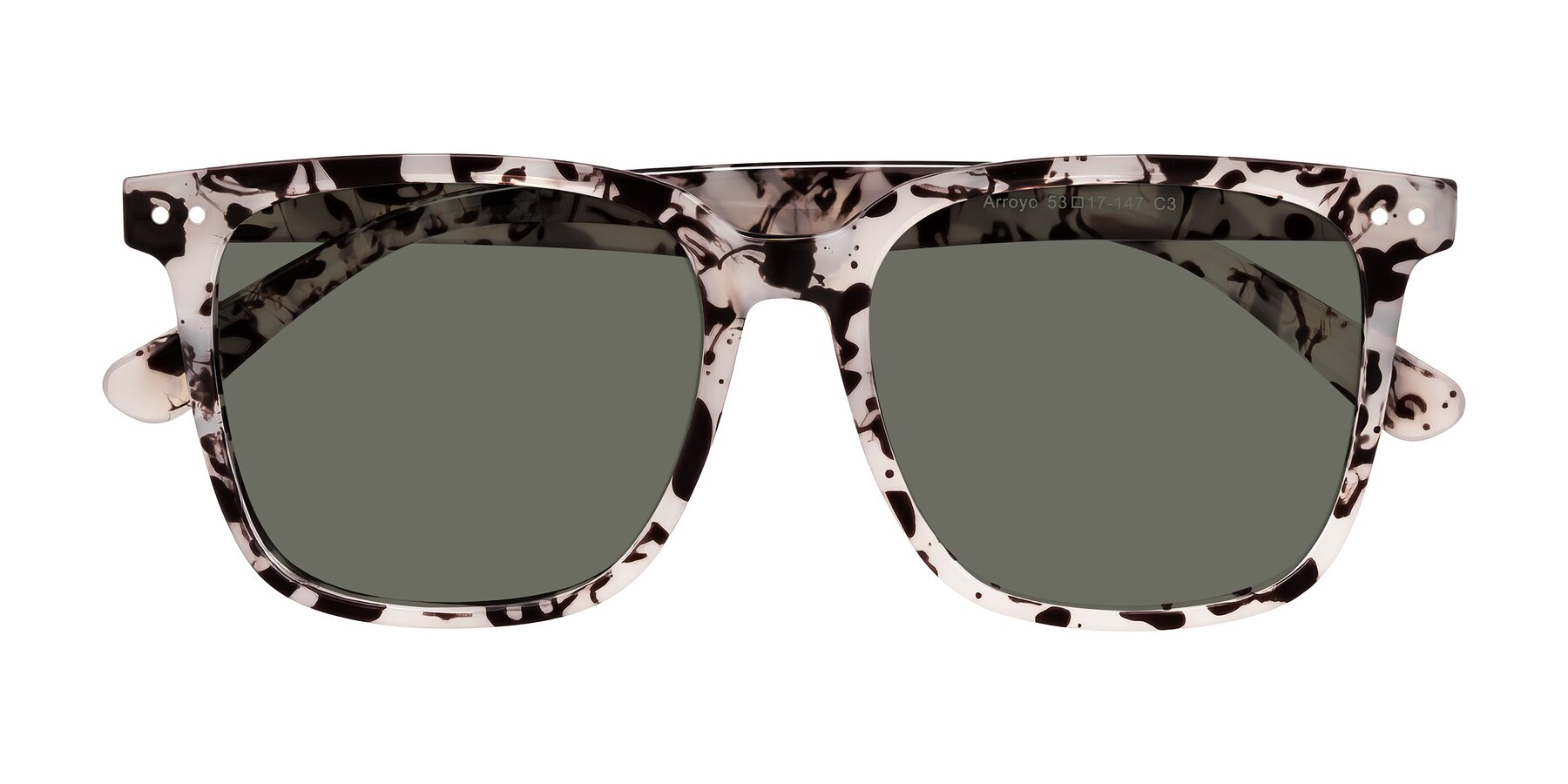 Folded Front of Arroyo in Ivory Tortoise with Gray Polarized Lenses